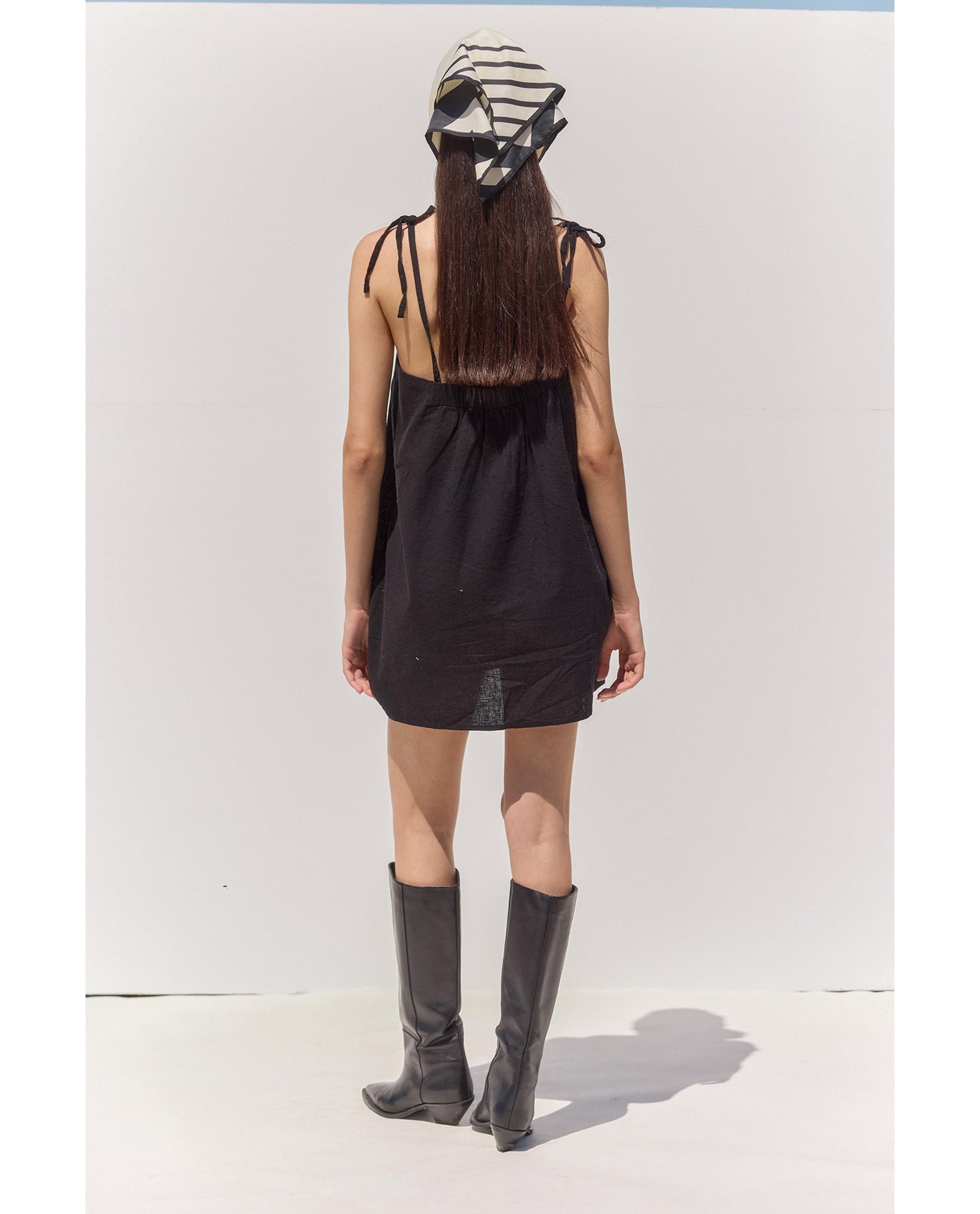 Terra Square Neck Mini Dress Cover-Up | Black