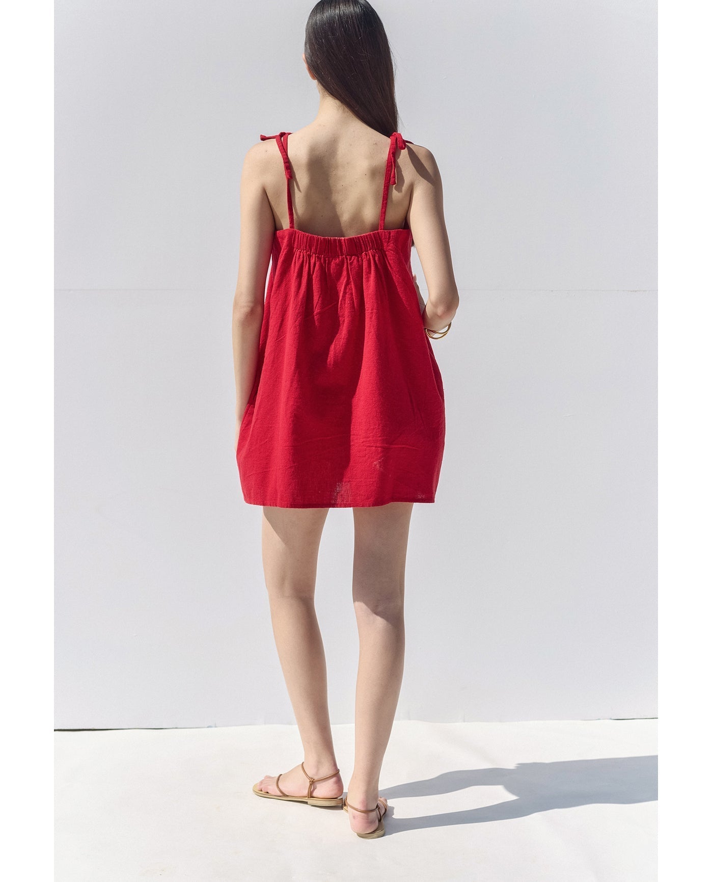 Terra Square Neck Mini Dress Cover-Up | Red