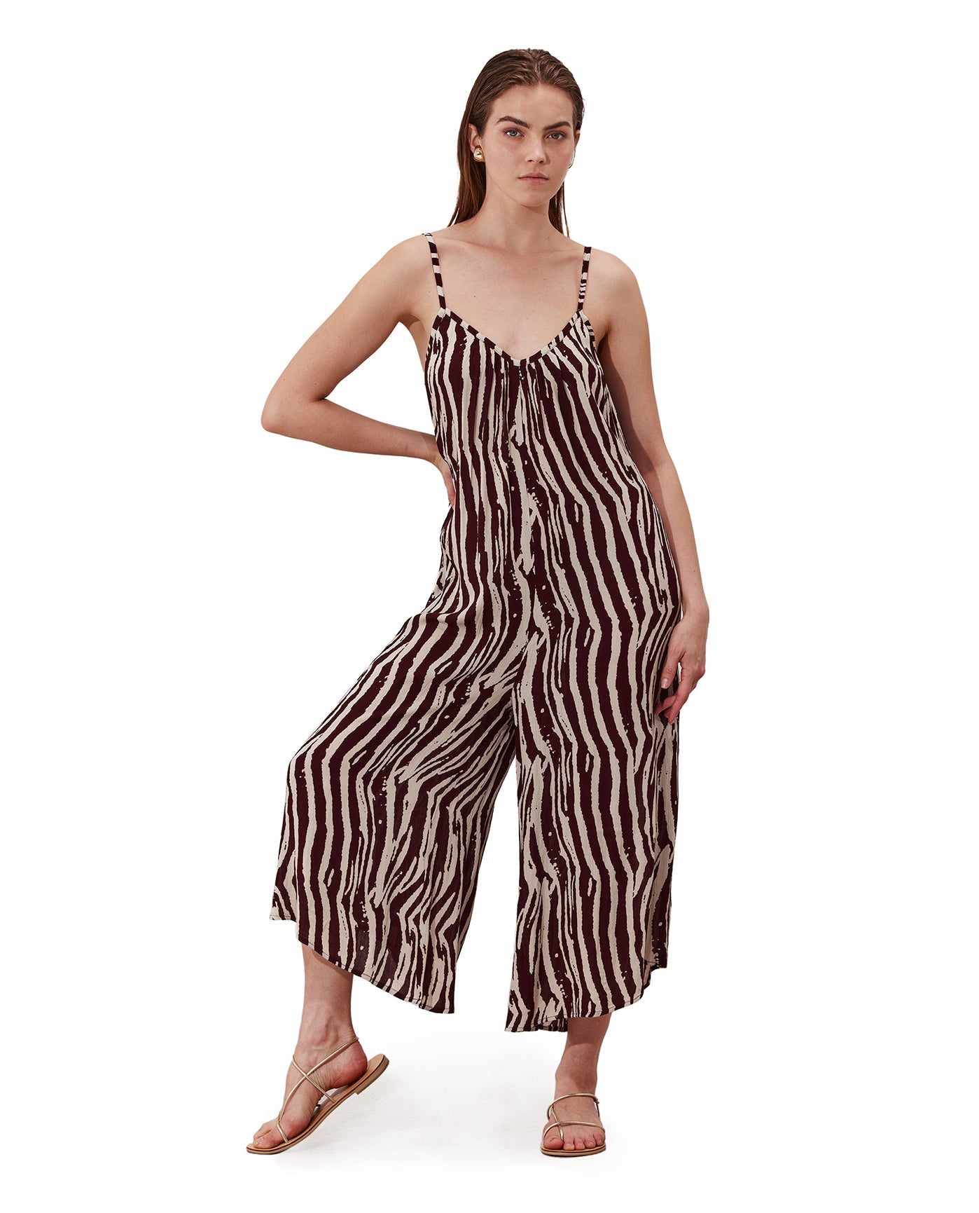 Solena Crêpe Oversized Jumpsuit Cover-Up | Safari