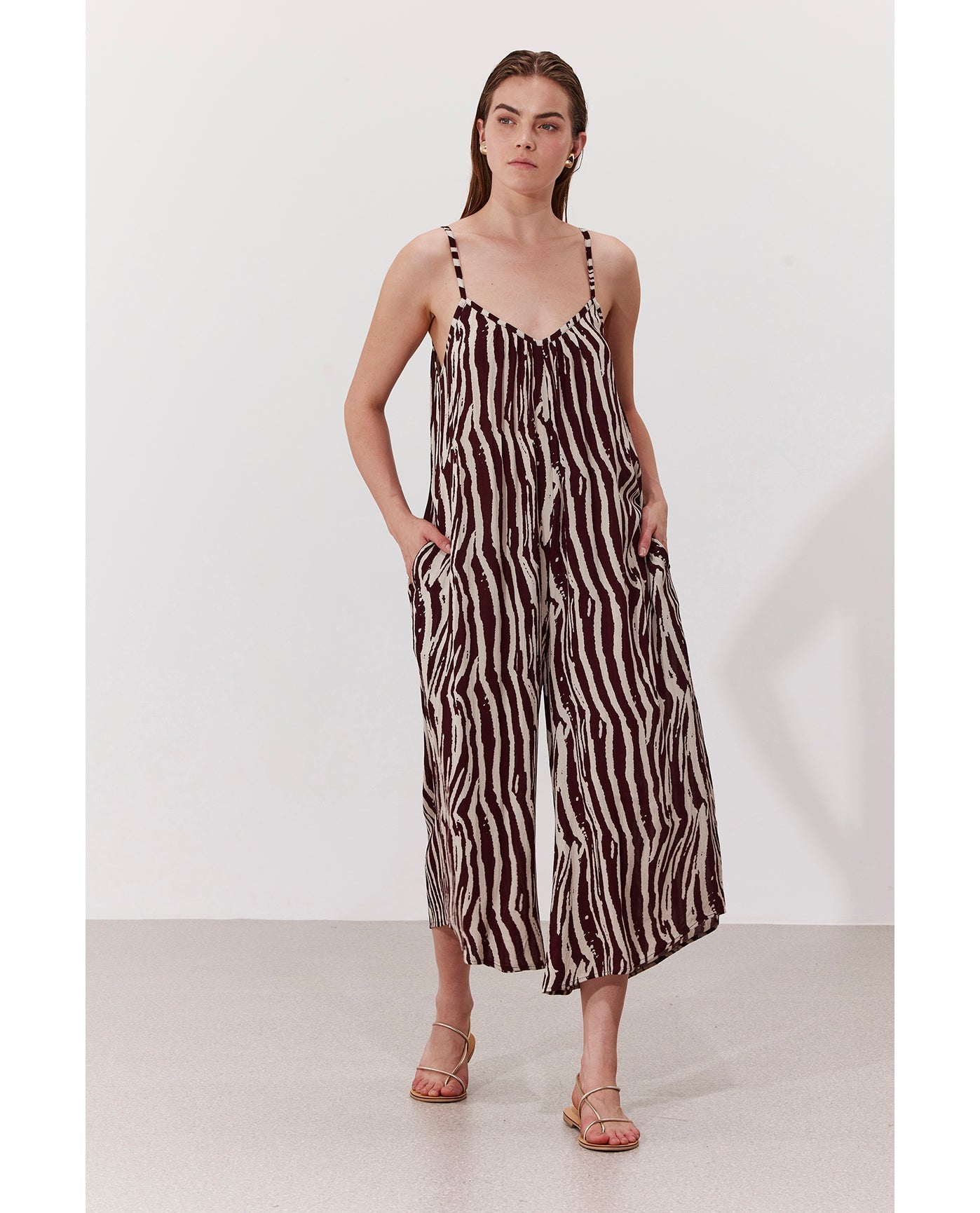 Solena Crêpe Oversized Jumpsuit Cover-Up | Safari