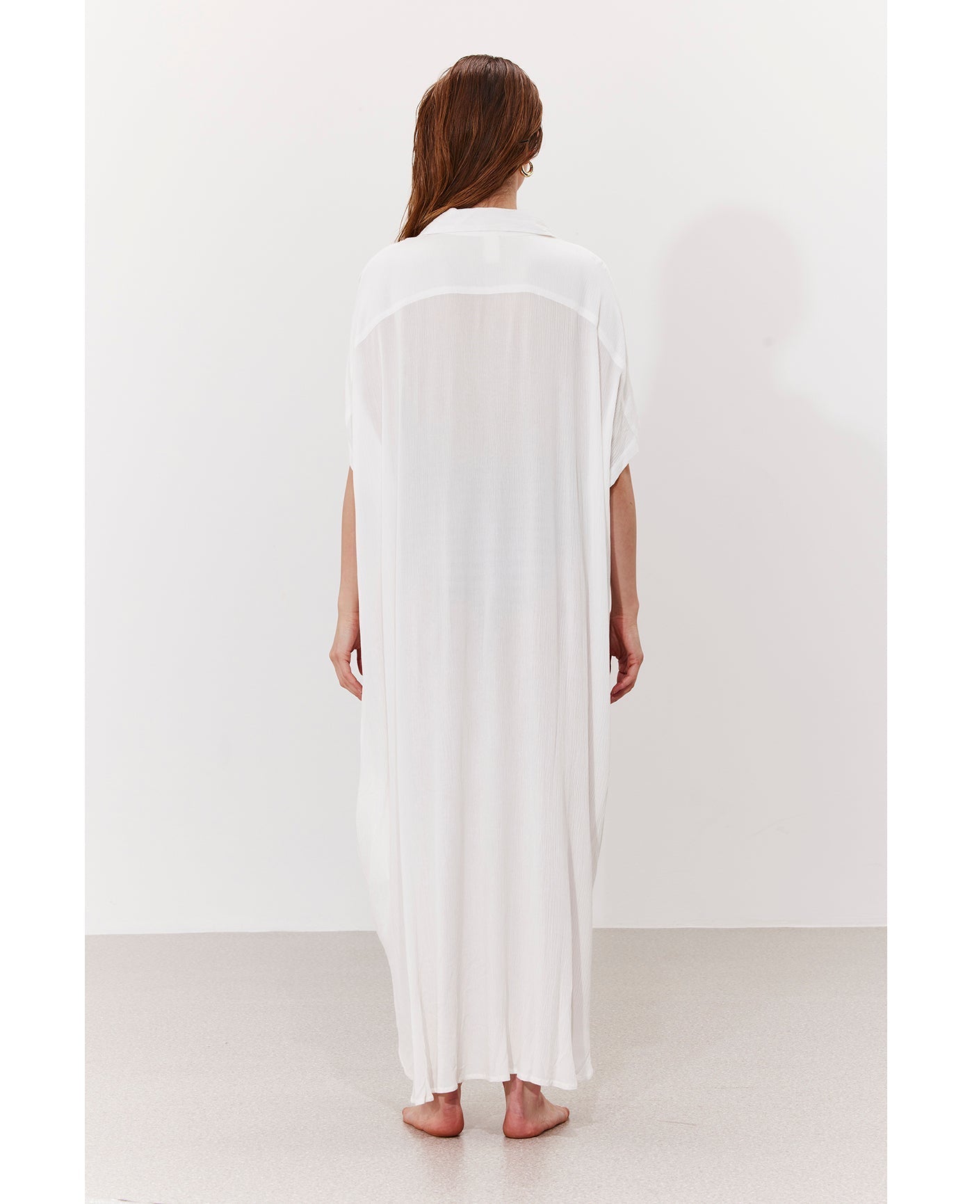 Solena Crêpe Oversized Shirt Dress Cover-Up | White