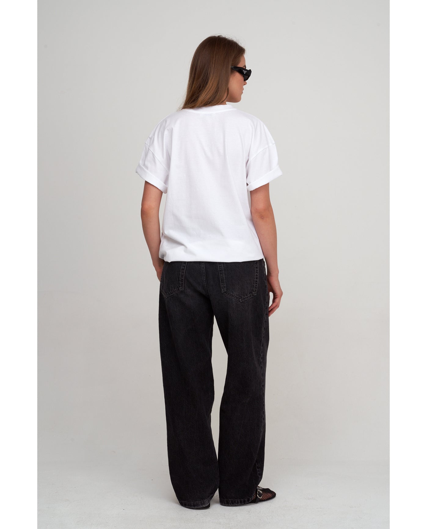 Oversized Short Sleeve Graphic Tee-Blk/wh