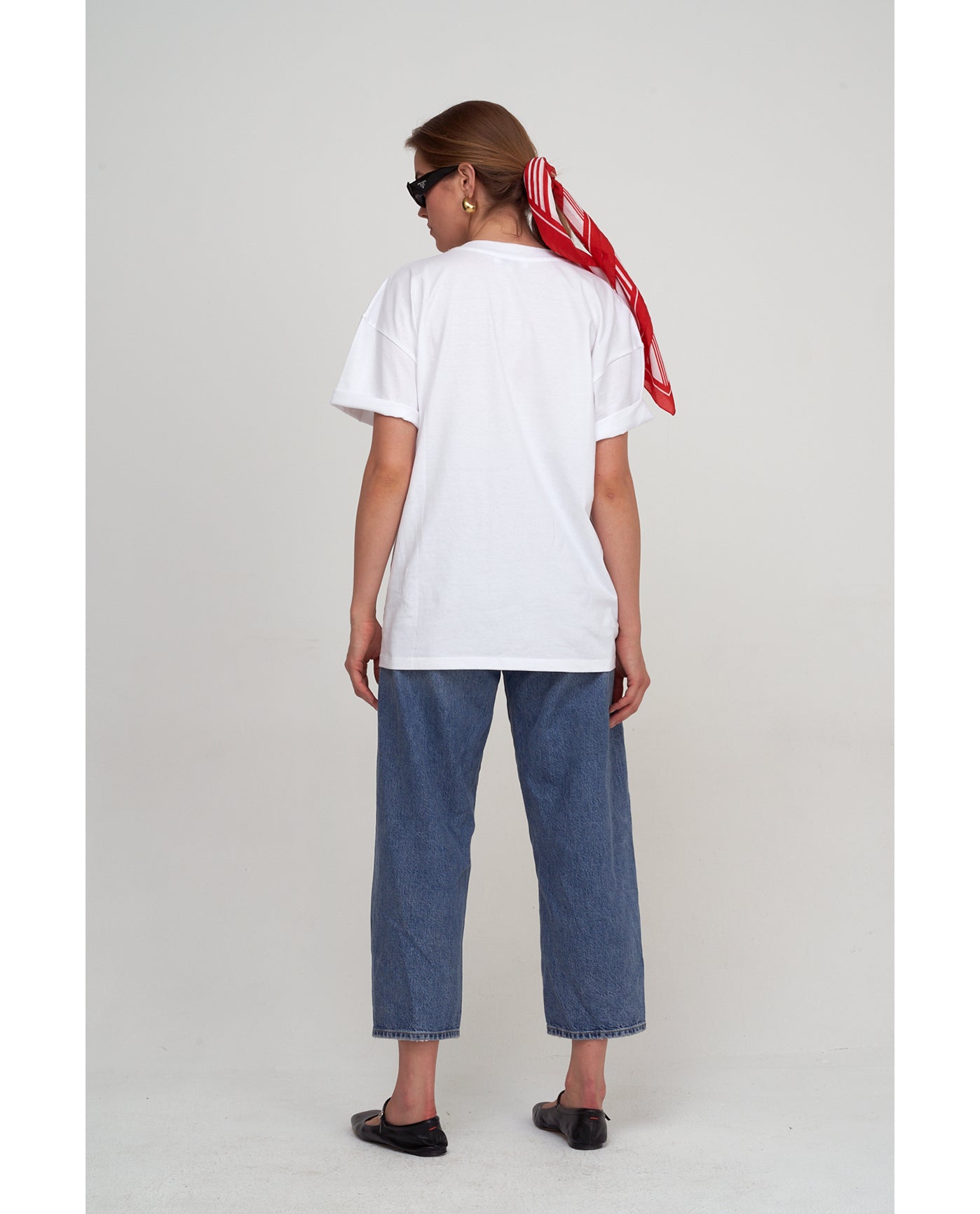 Oversized Short Sleeve Graphic Tee-Wh/red