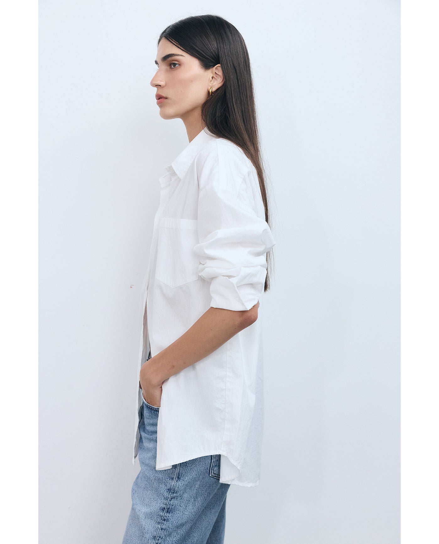 Resort Frank Button Down Shirt Cover-Up-White