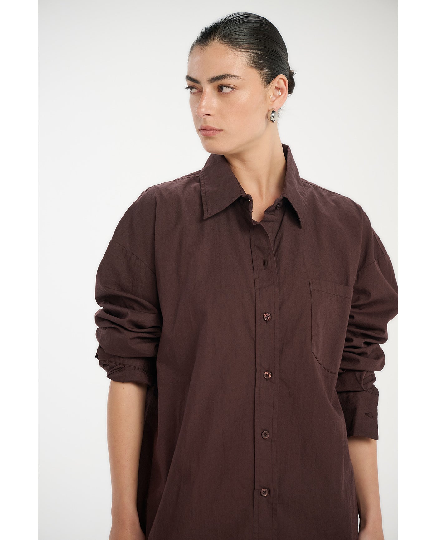 Resort Frank Button Down Shirt Cover-Up-Brown
