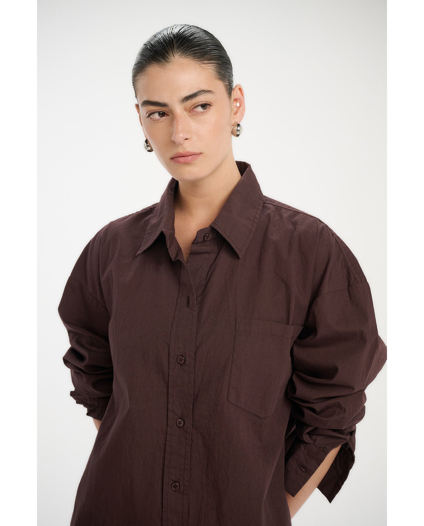 Resort Frank Button Down Shirt Cover-Up-Brown