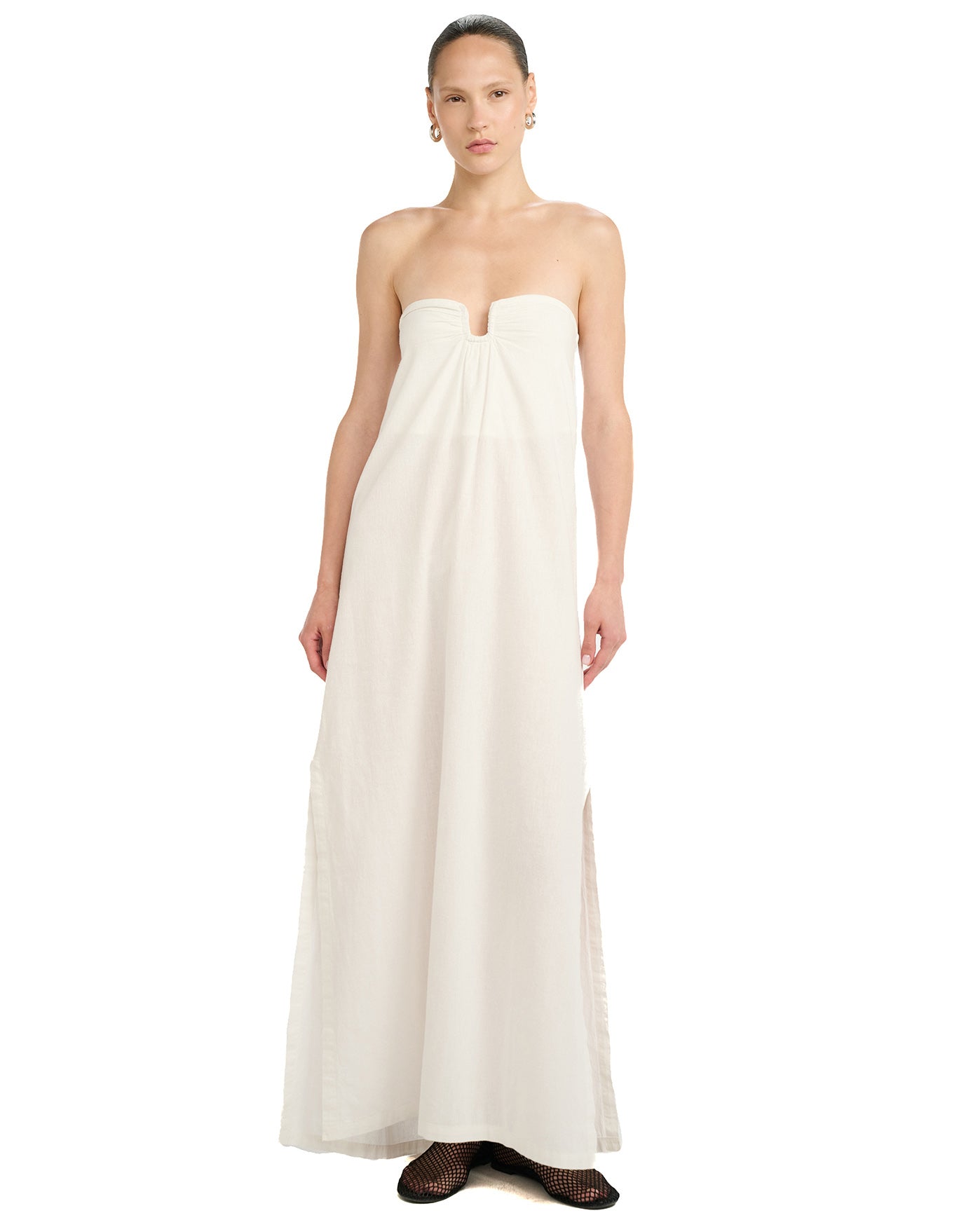 Resort Coastal U Wire Maxi Dress Cover-Up-White