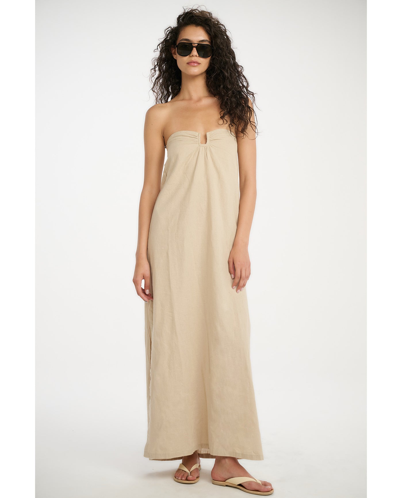 Gottex Beach LifeResort Coastal U Wire Maxi Dress Cover-Up-NaturalCover Ups
