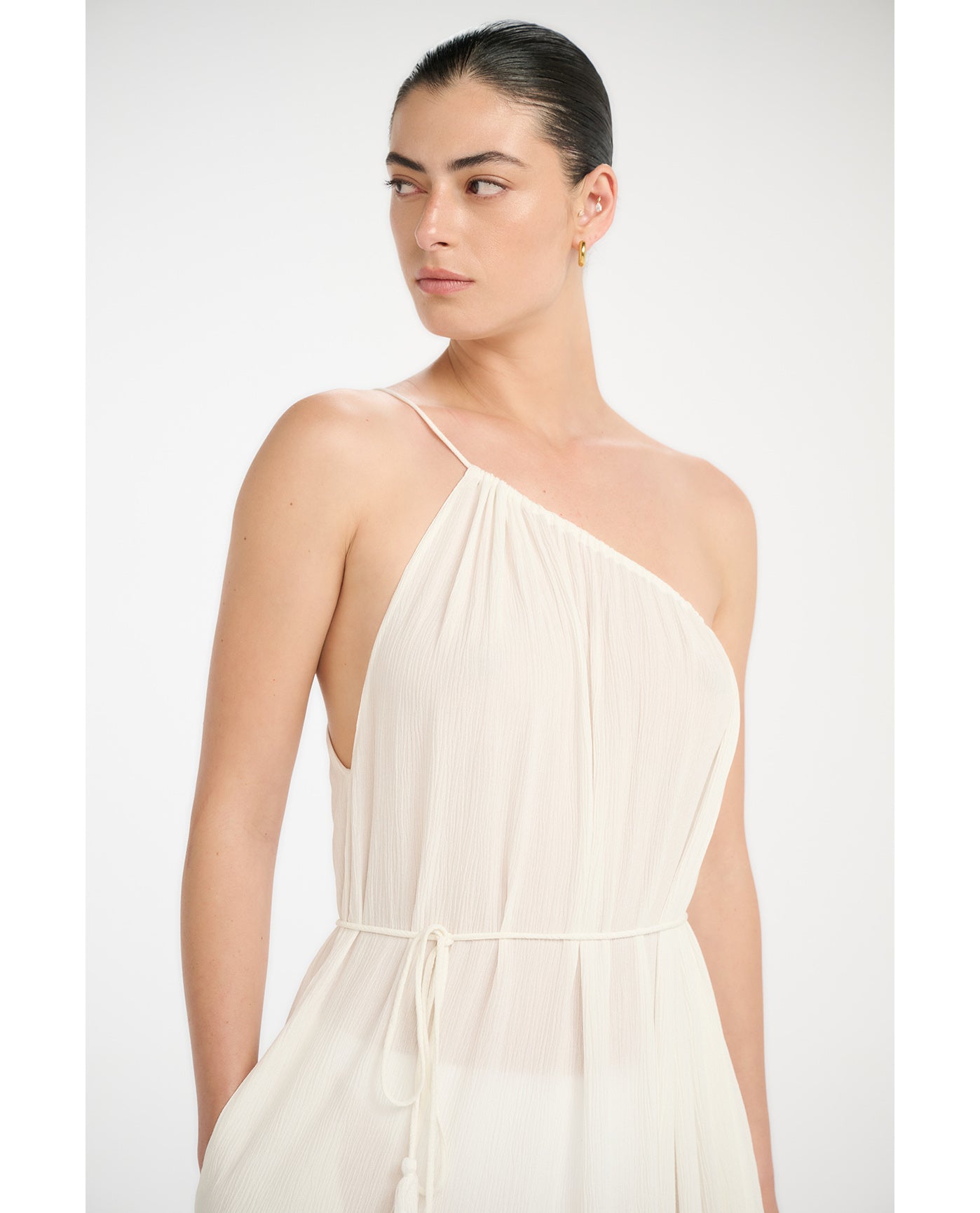 Gottex Beach LifeResort One Shoulder Maxi Dress Cover-Up-WhiteCover Ups