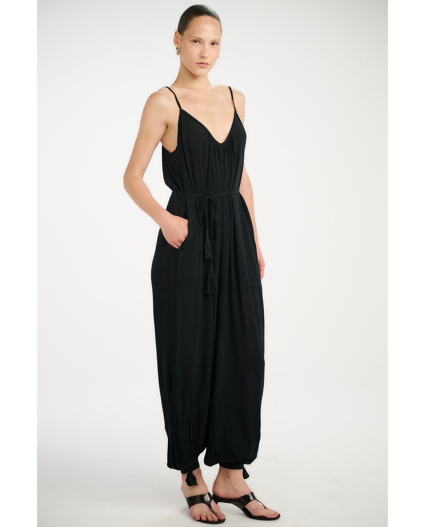 Gottex Beach LifeResort Balloon Pant Jumpsuit Cover-Up-BlackCover Ups