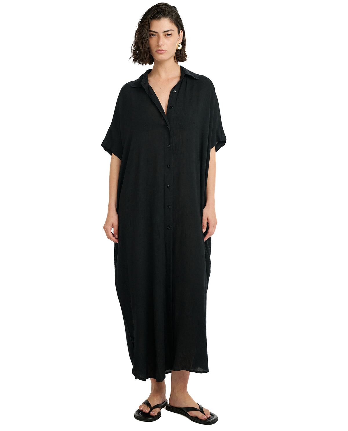 Gottex Beach Life Solena Crêpe Oversized Shirt Dress Cover-Up