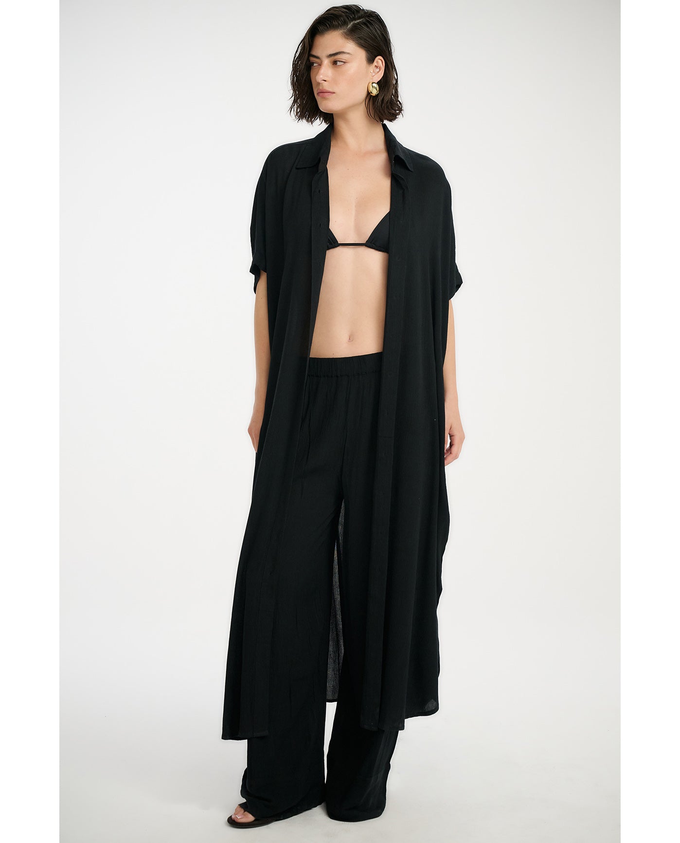 Resort Beach Pants Cover-Up-Black