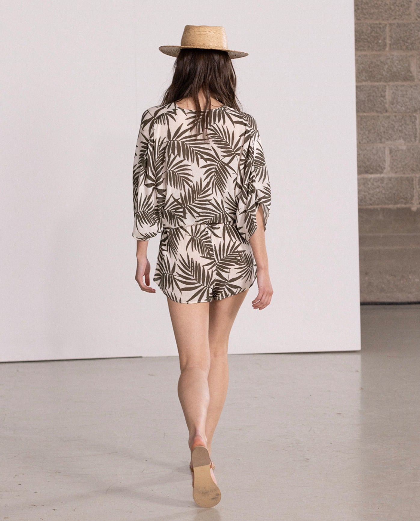 Back View Of Gottex Beach Life Sleeved Short Cover Up Jumpsuit