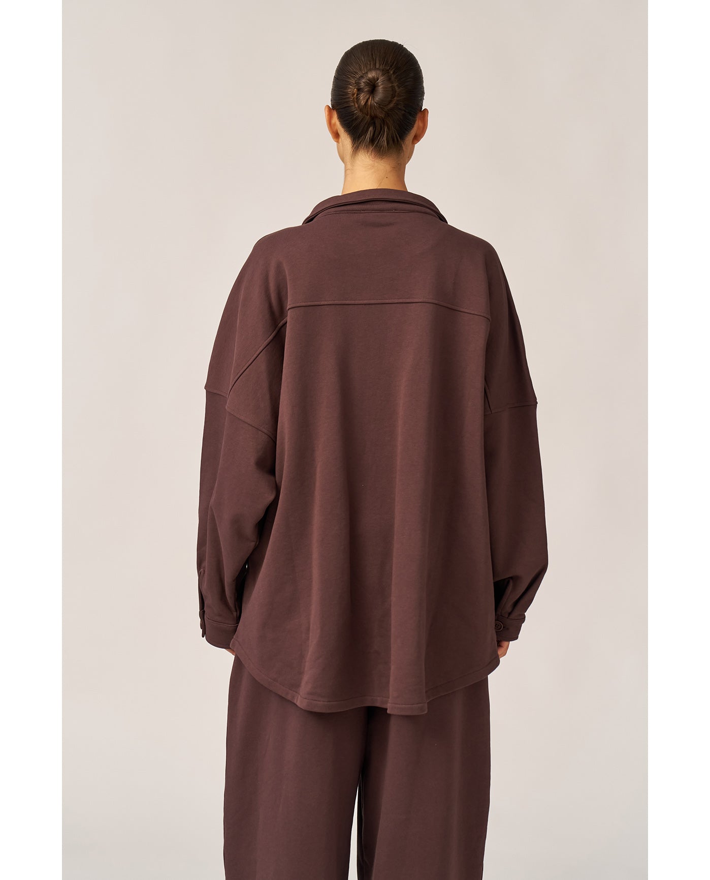 Cozy Coast Airport Button Up Shacket-Brown