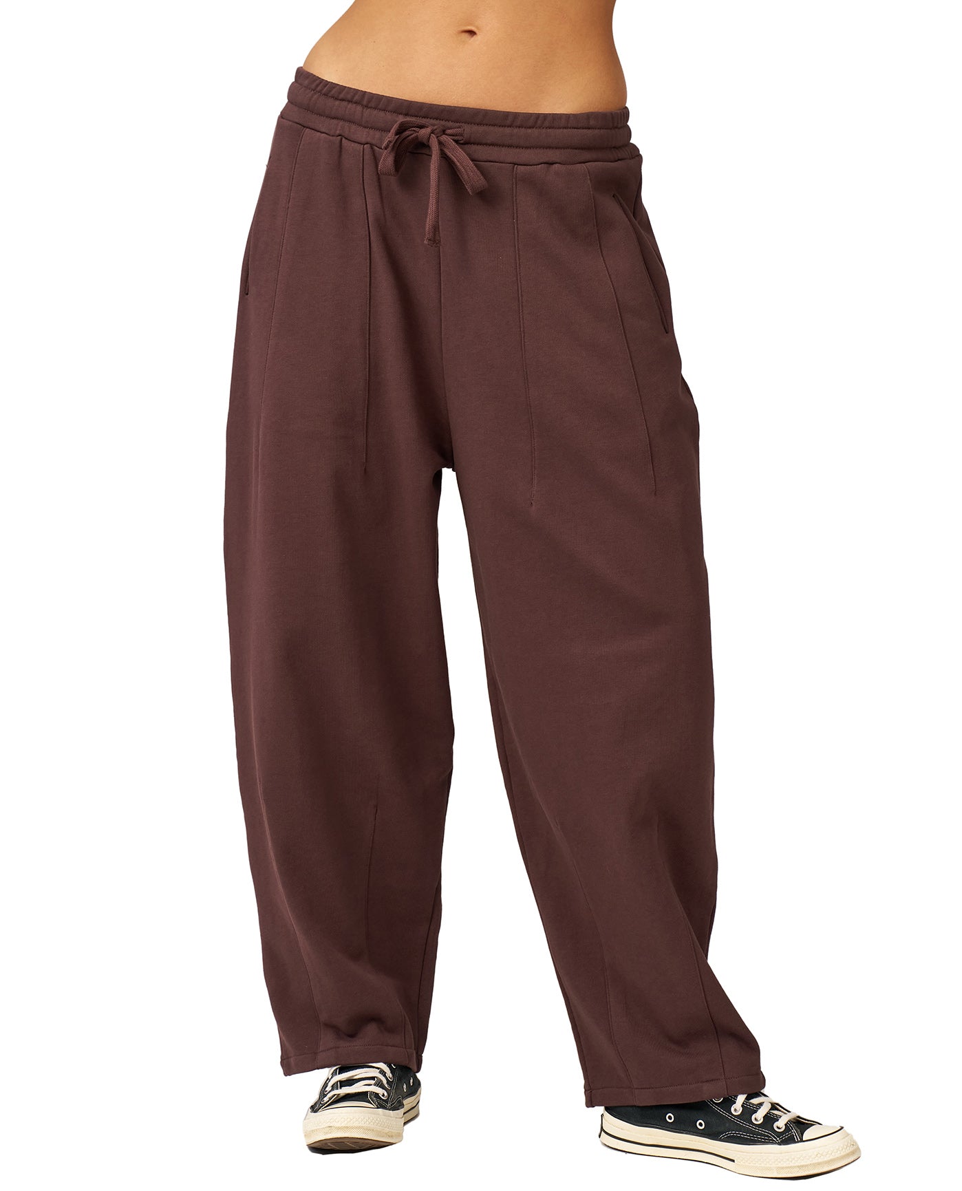 Cozy Coast Airport Princess Seam Sweatpants-Brown