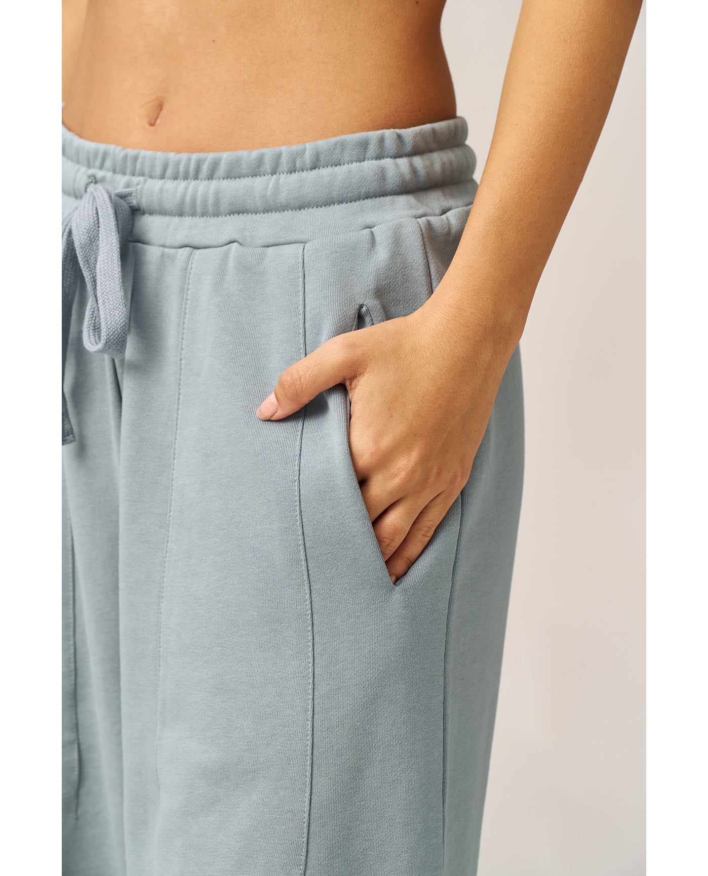 Cozy Coast Airport Princess Seam Sweatpants-Light blue