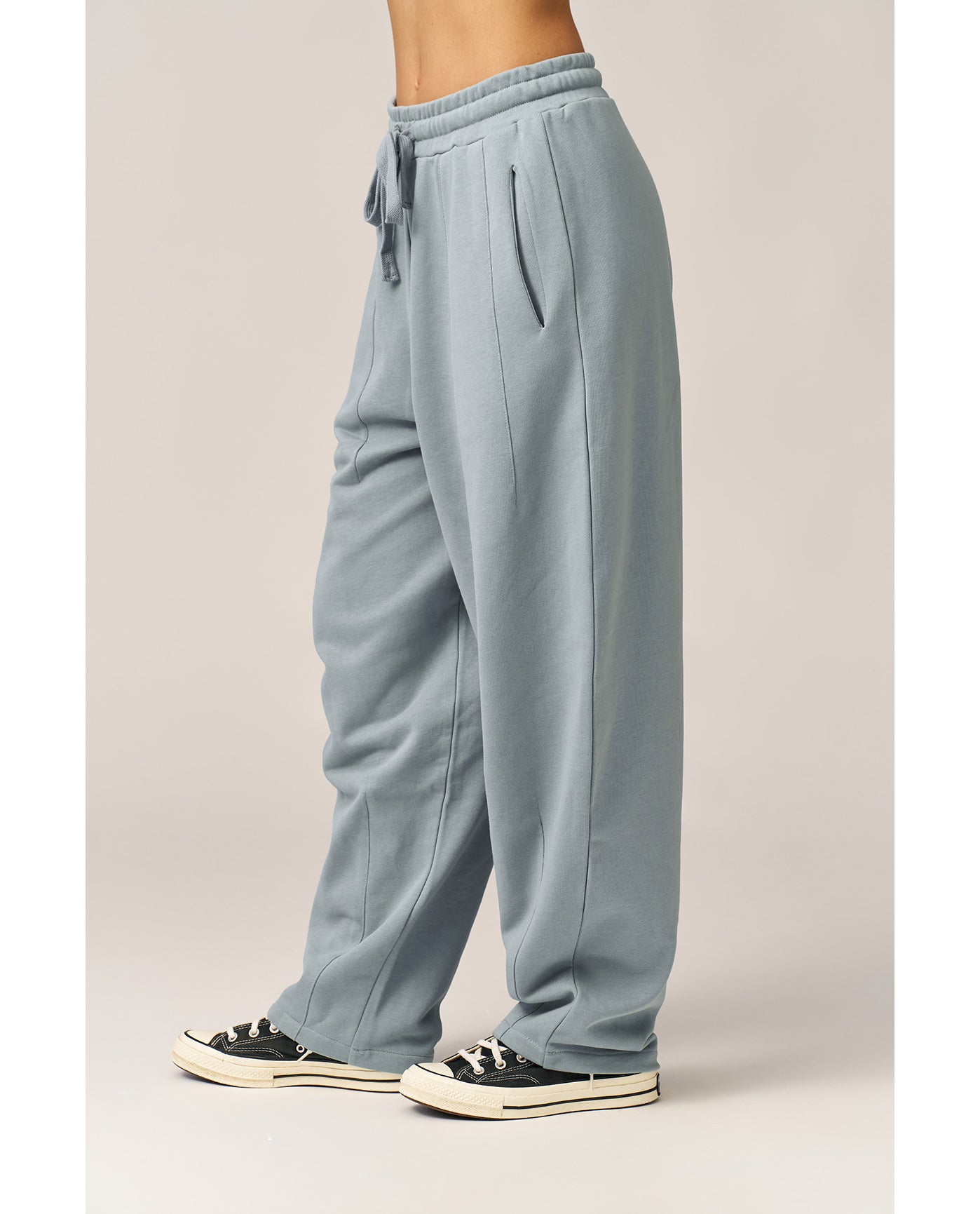 Cozy Coast Airport Princess Seam Sweatpants-Light blue