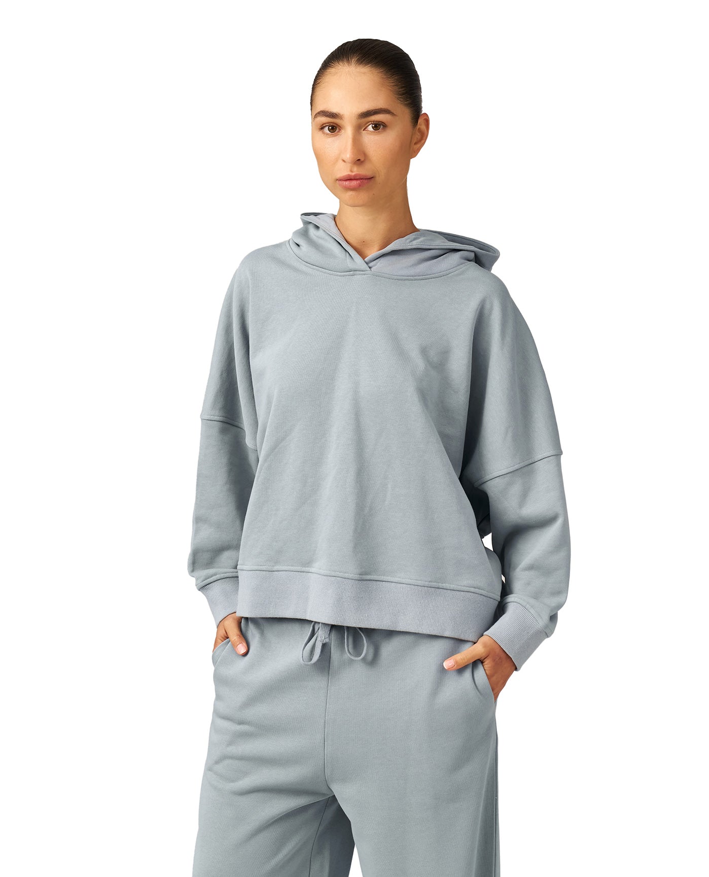 Cozy Coast Airport Hooded Sweatshirt -Light blue