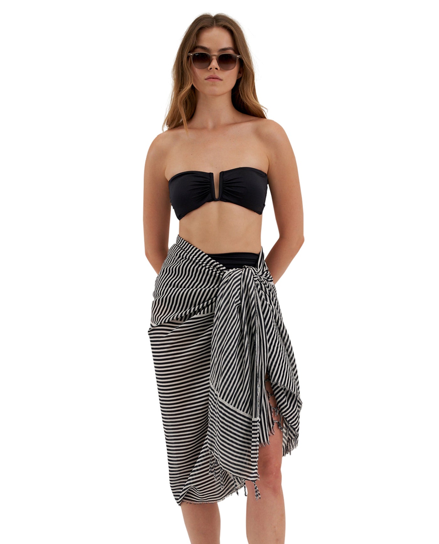 Front View Of Gottex Beach Life Hanna Cover Up Sarong Wrap Skirt