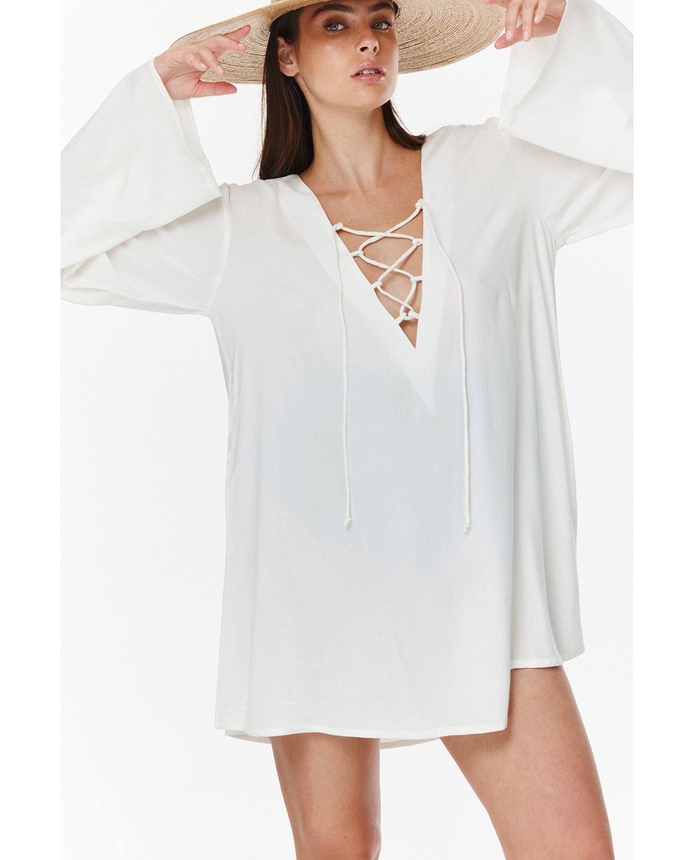 Mist & Sand Mini Dress Cover-Up | Cream