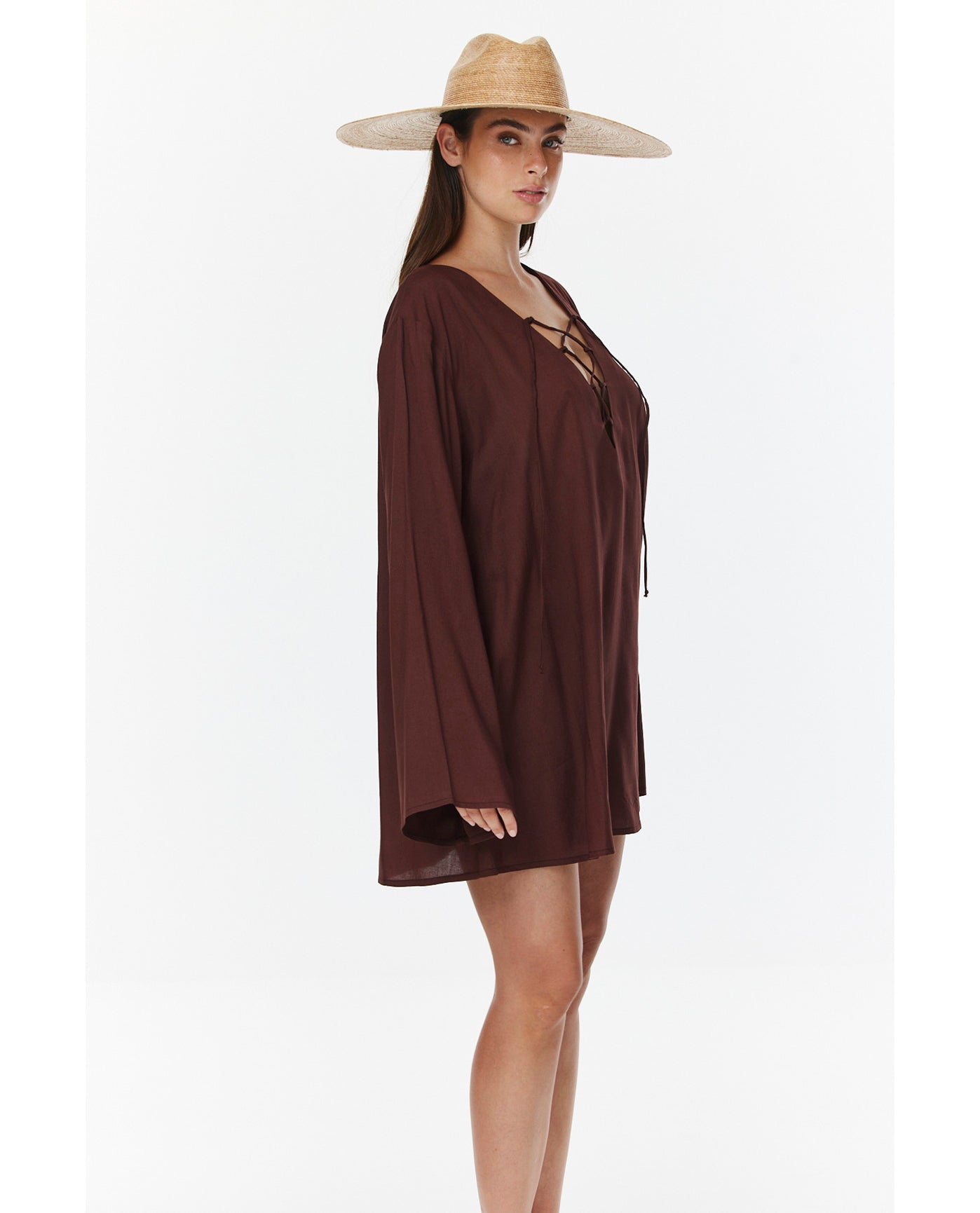 Mist & Sand Mini Dress Cover-Up | Dark-Brown