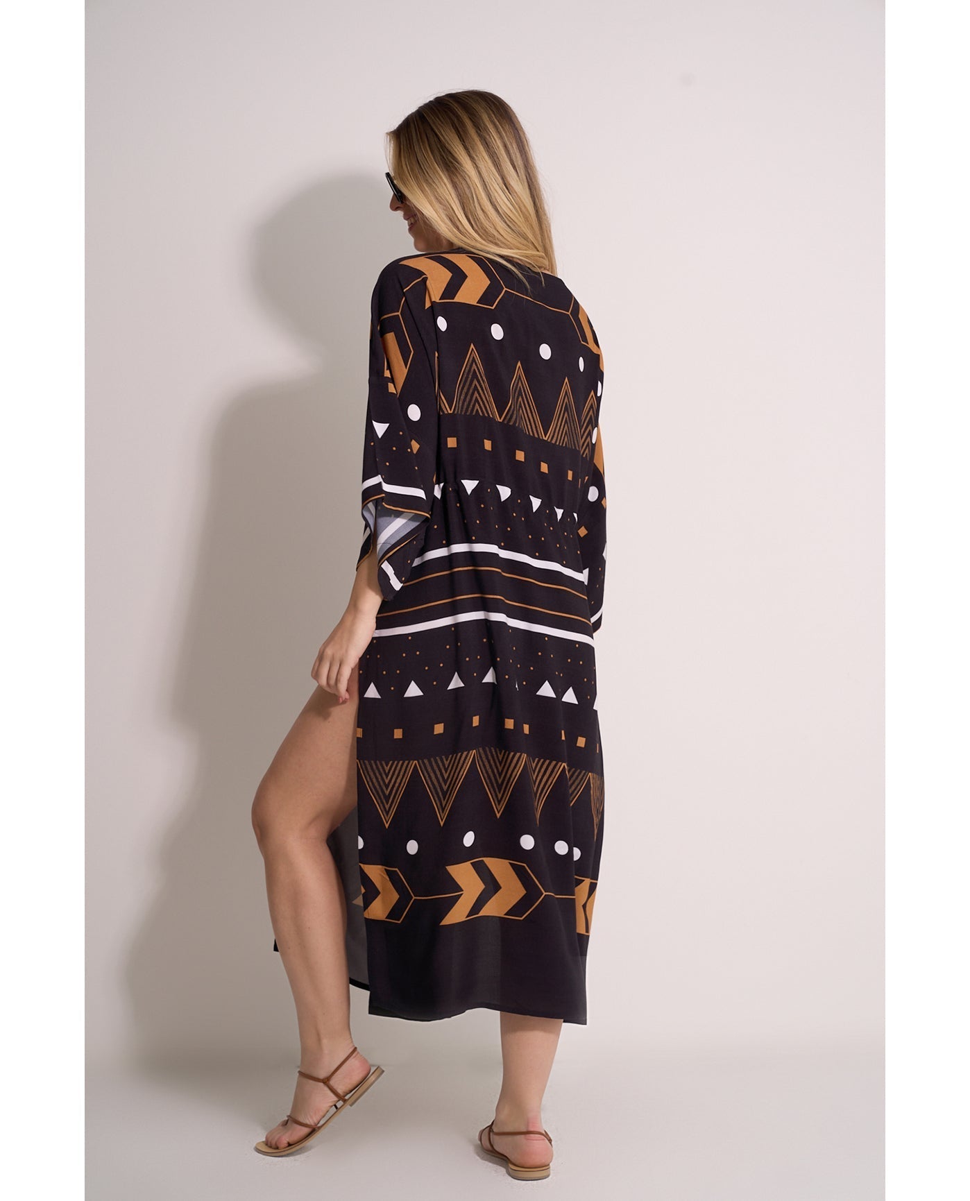 Mist & Sand Robe Cover-Up | Black-Multi