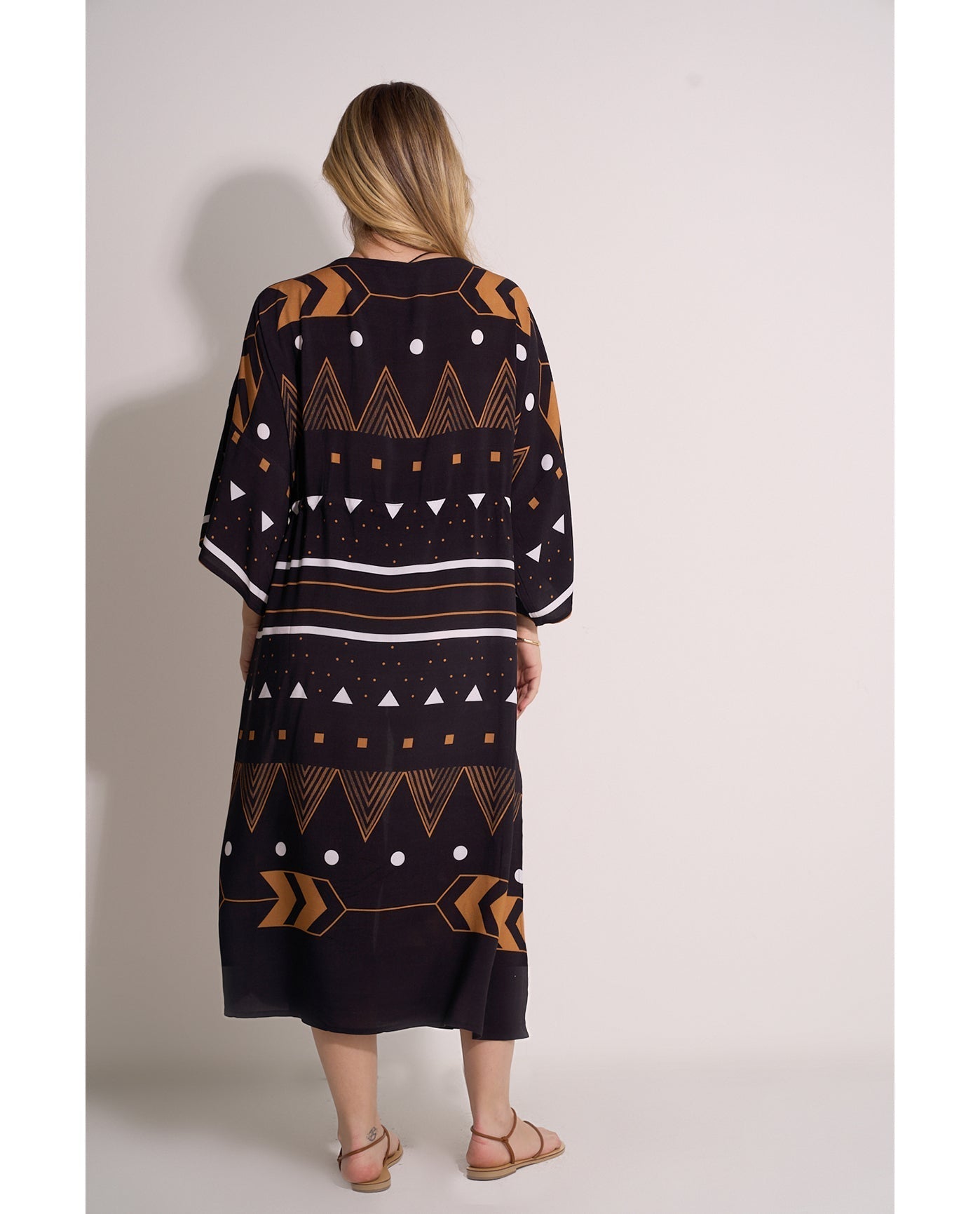 Mist & Sand Robe Cover-Up | Black-Multi