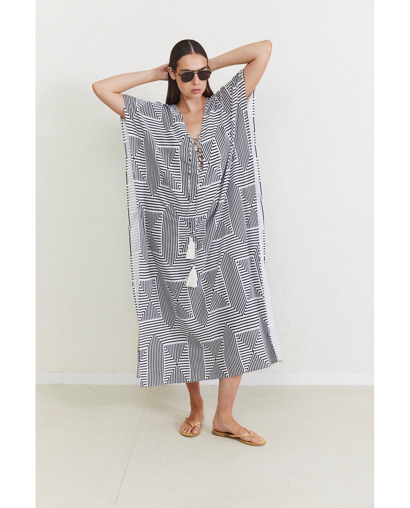 Liora Kaftan Cover-Up | liora-black-white