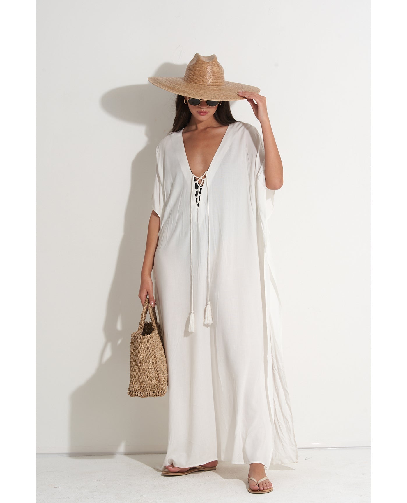 Sable Kaftan Cover-Up | Cream
