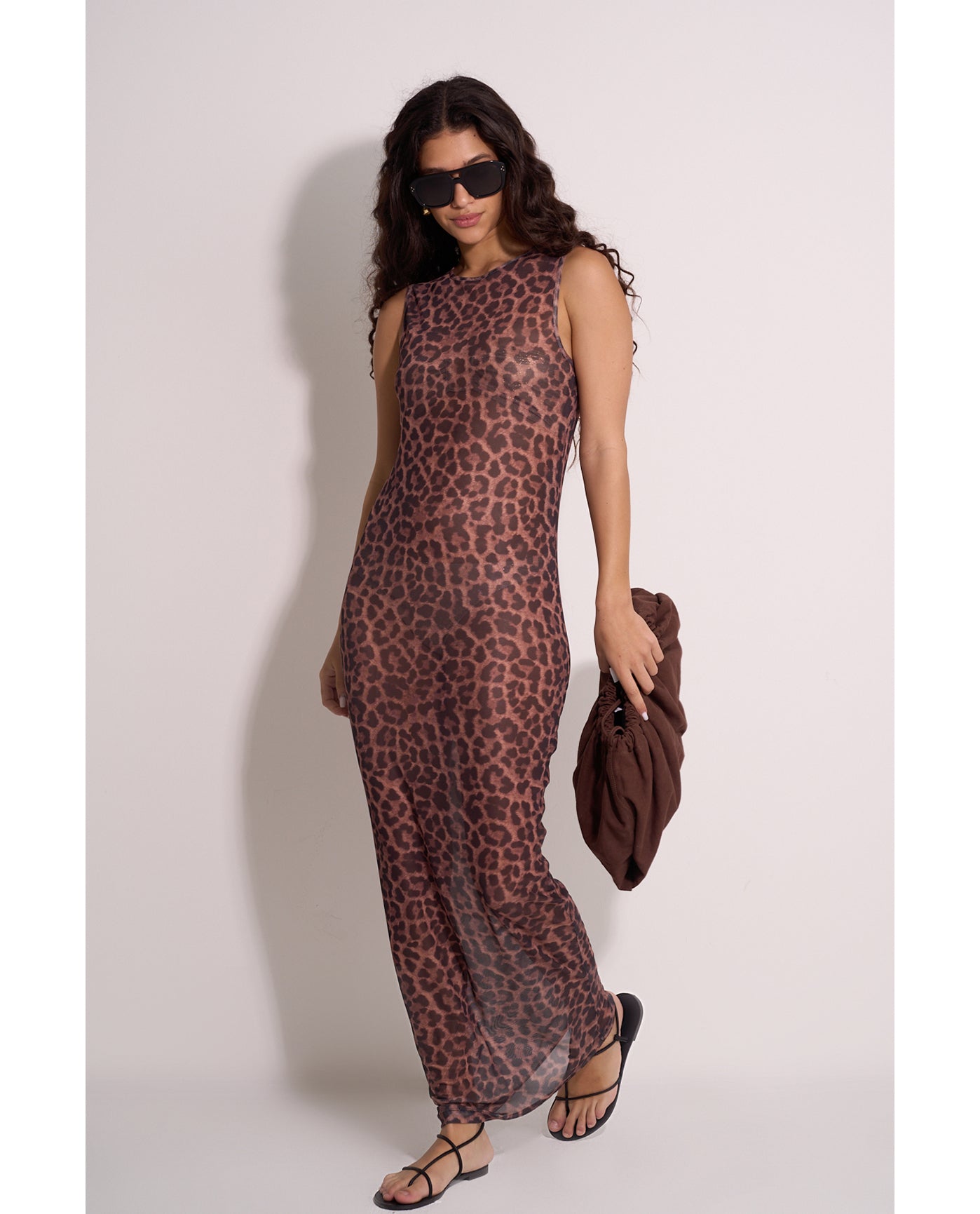 Wild Mesh Sleeveless Dress Cover-Up | Leopard