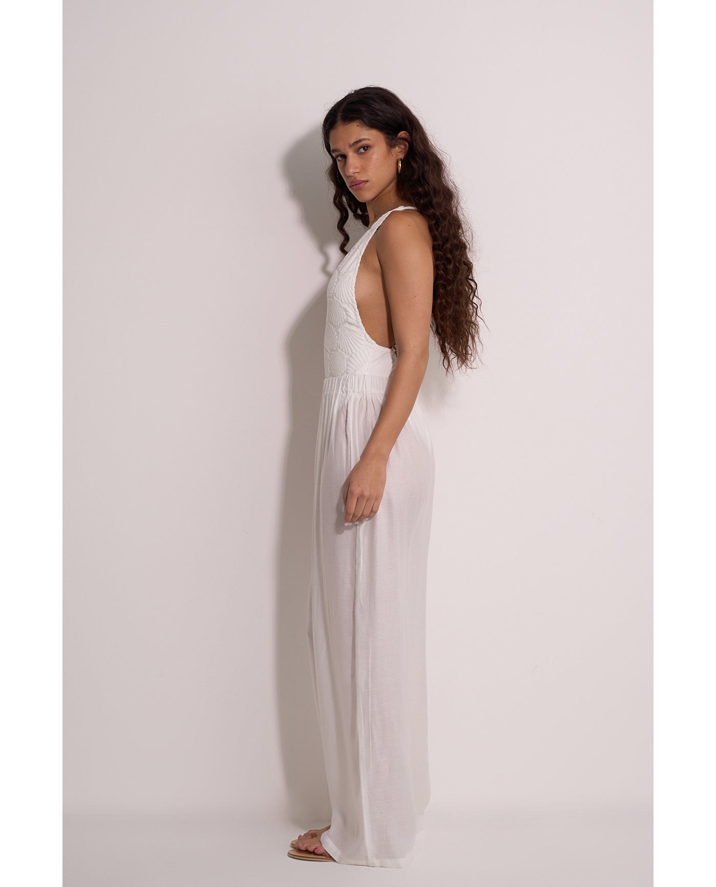 Satin Shore High Waist Beach Pant Cover-Up | White