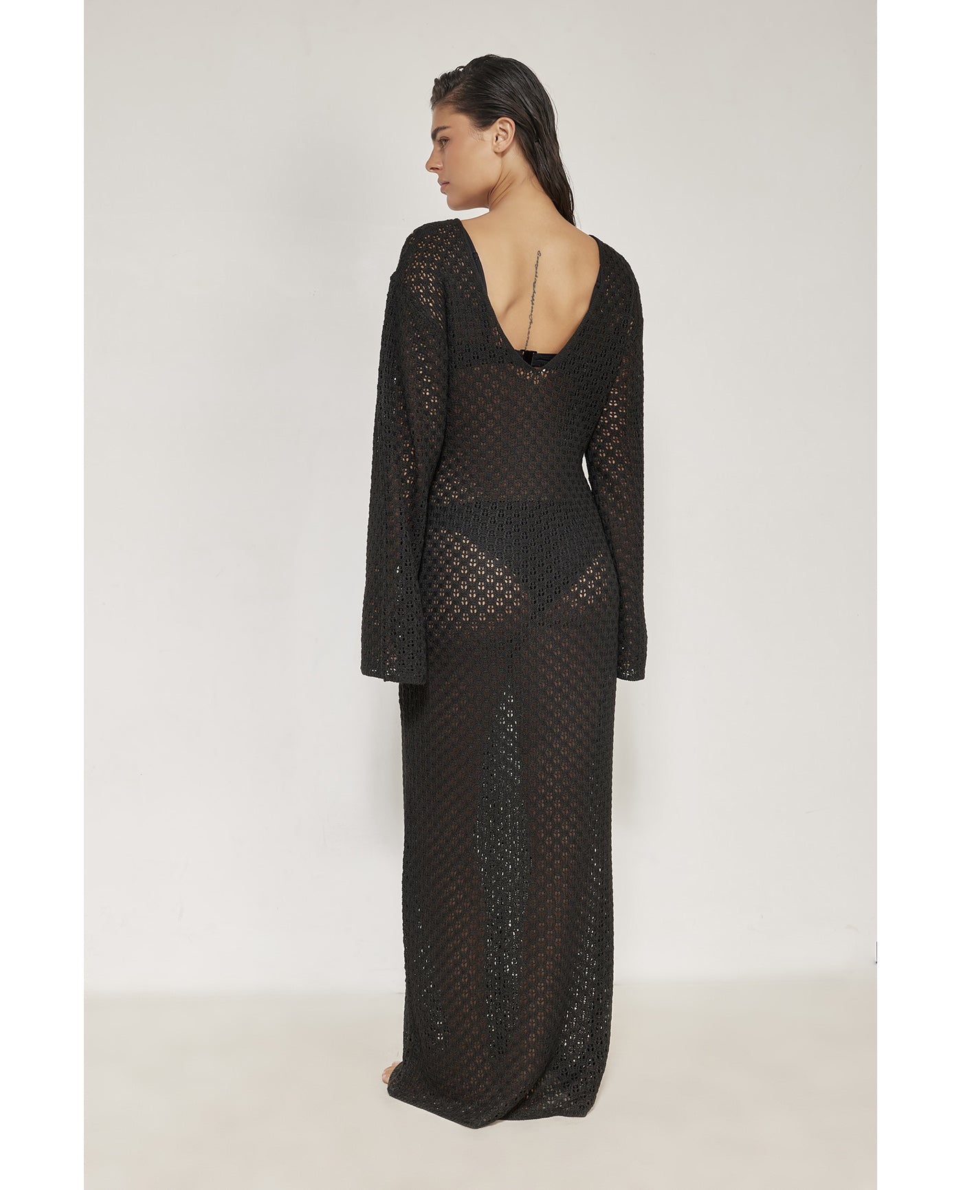Elle Crochet Dress Cover-Up-Black