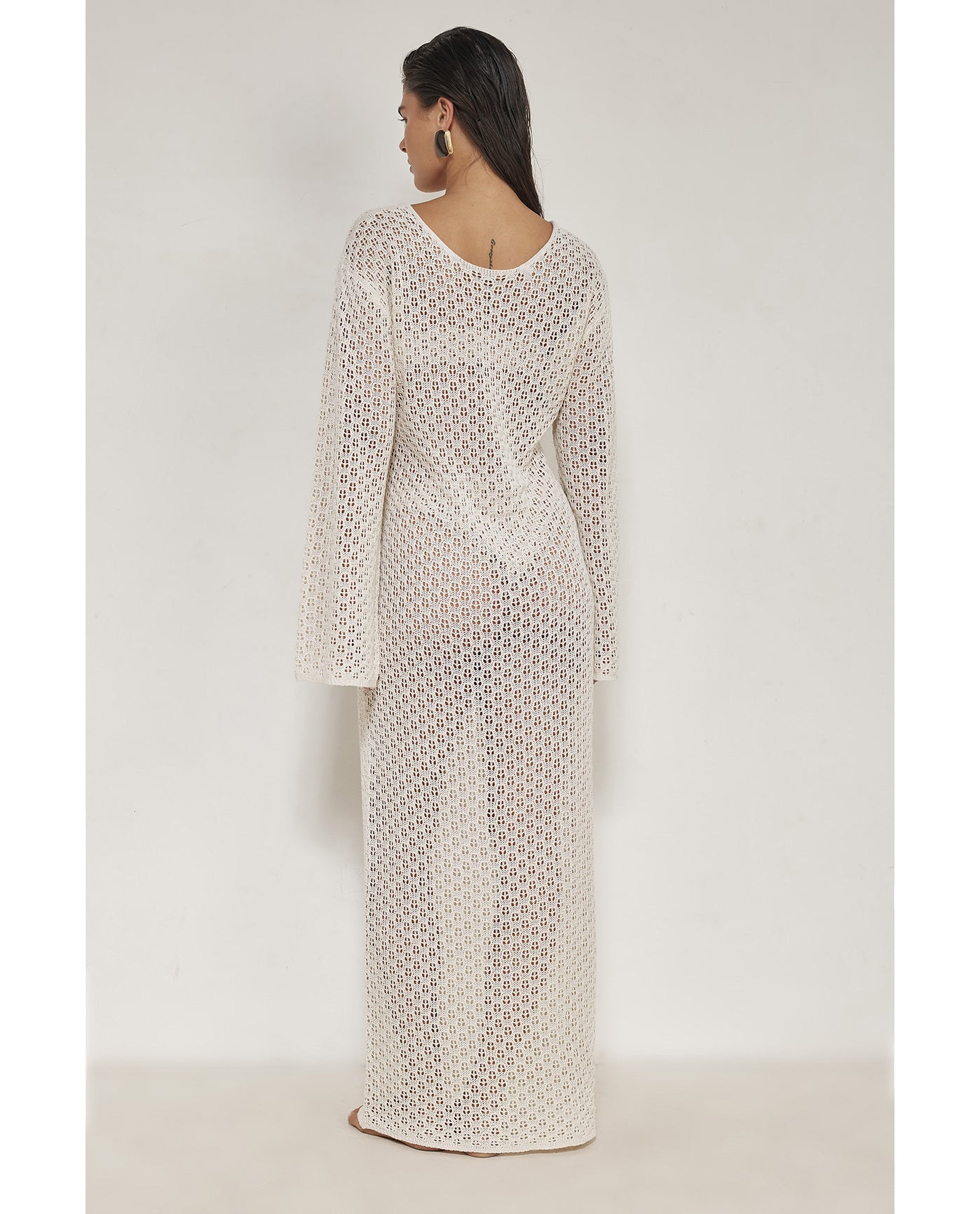 Elle Crochet Dress Cover-Up-Beige