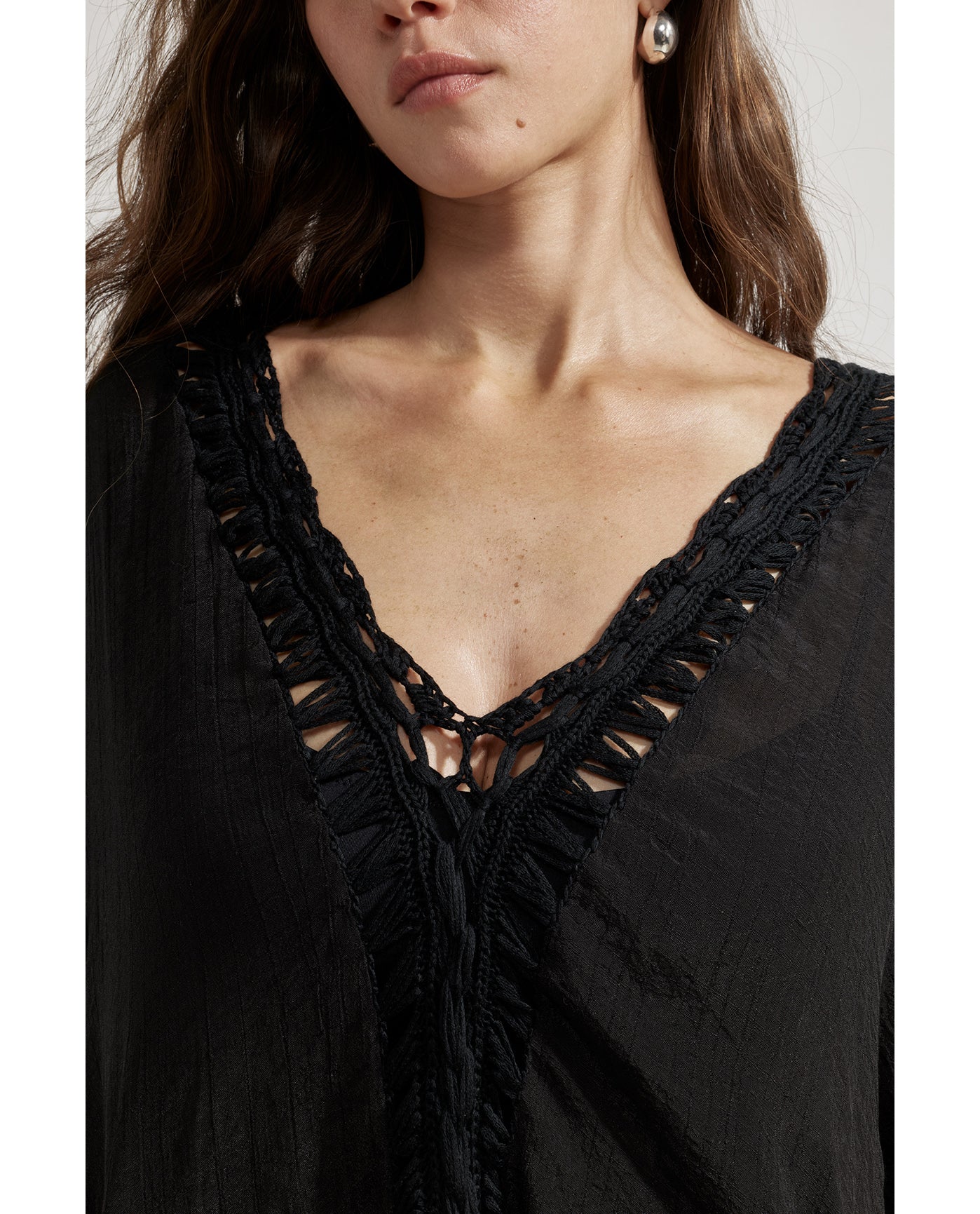 Corfu Short Kaftan Cover-Up-Black