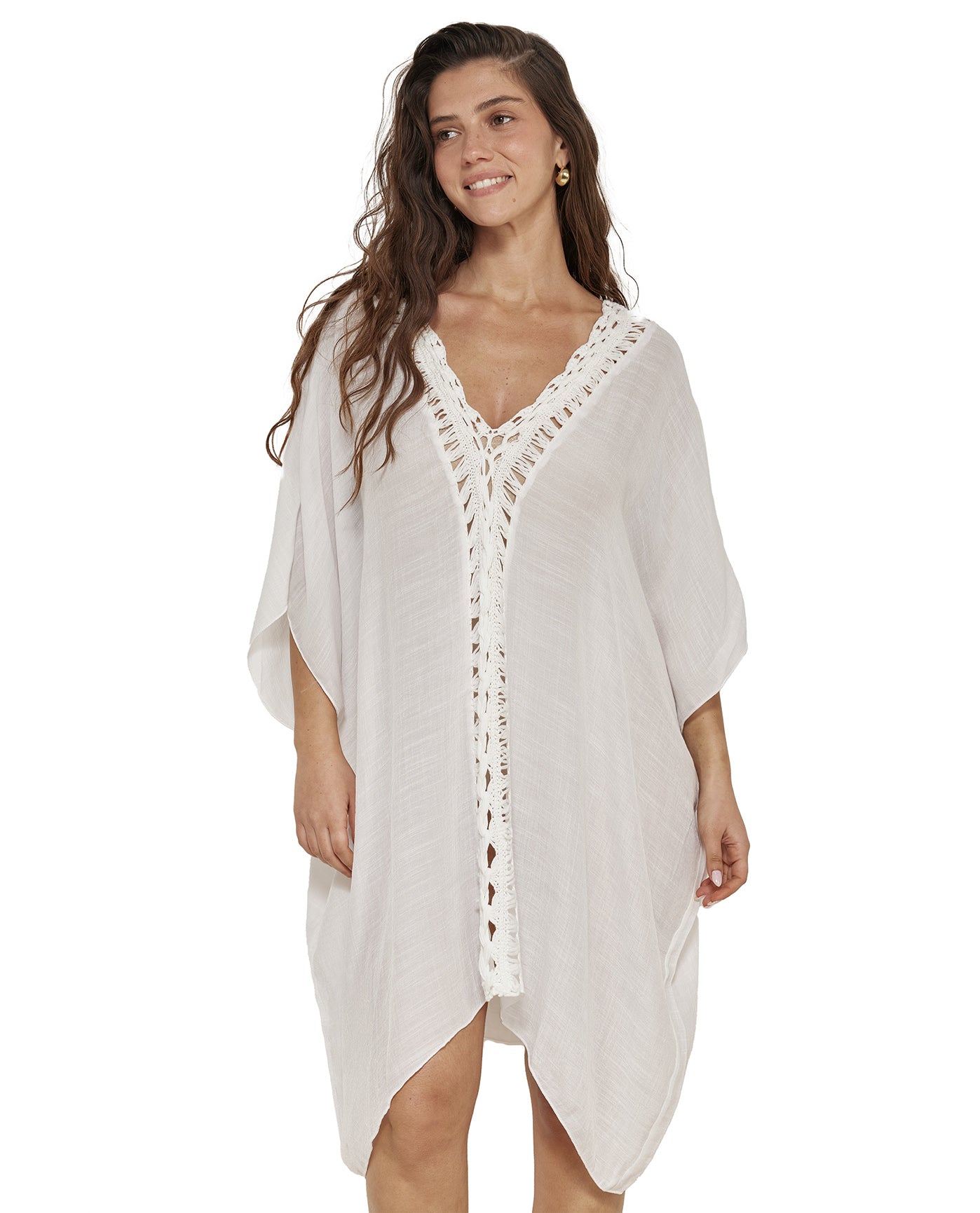Corfu Short Kaftan Cover-Up-White