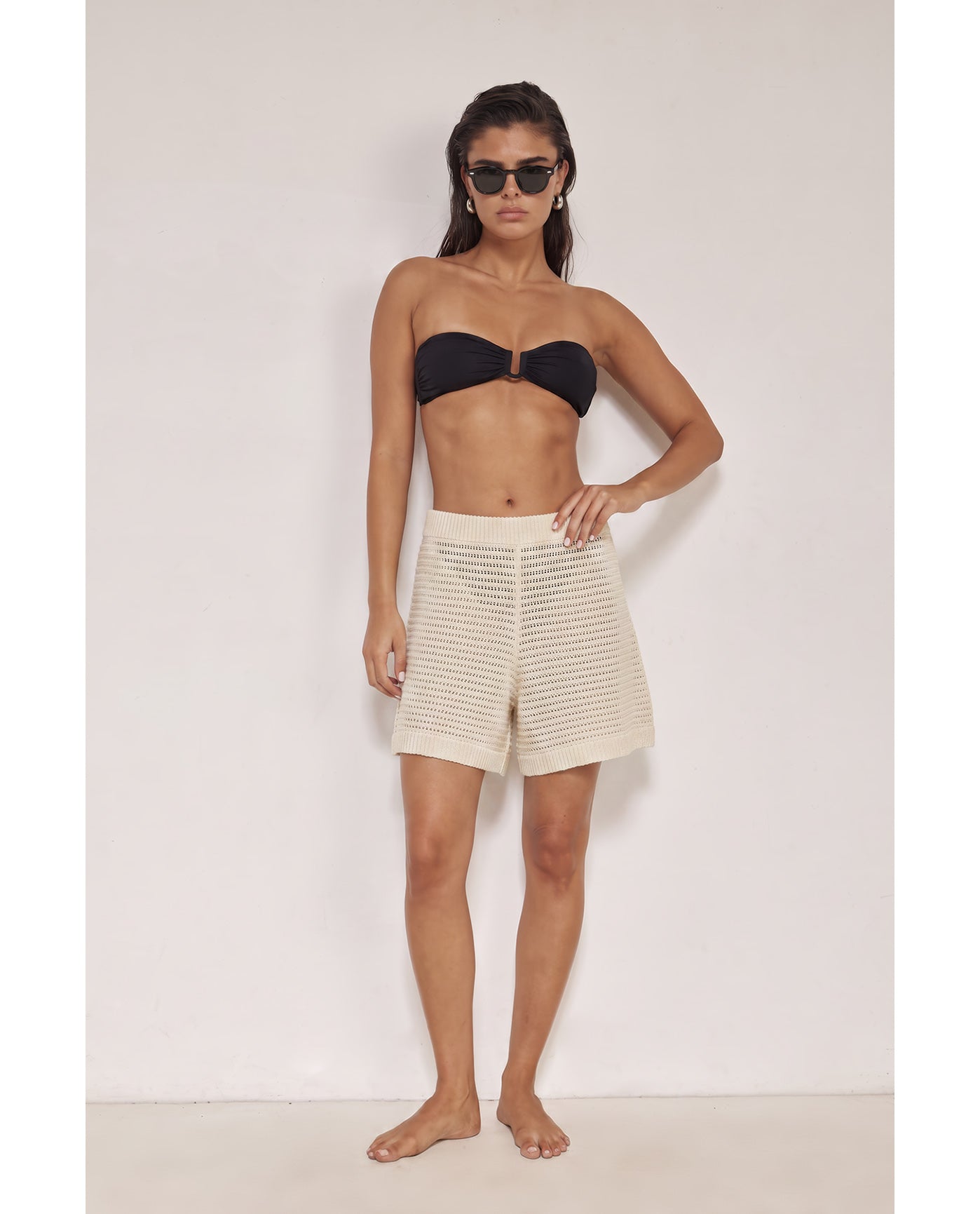 Kiki Beach Shorts Cover-Up-Beige