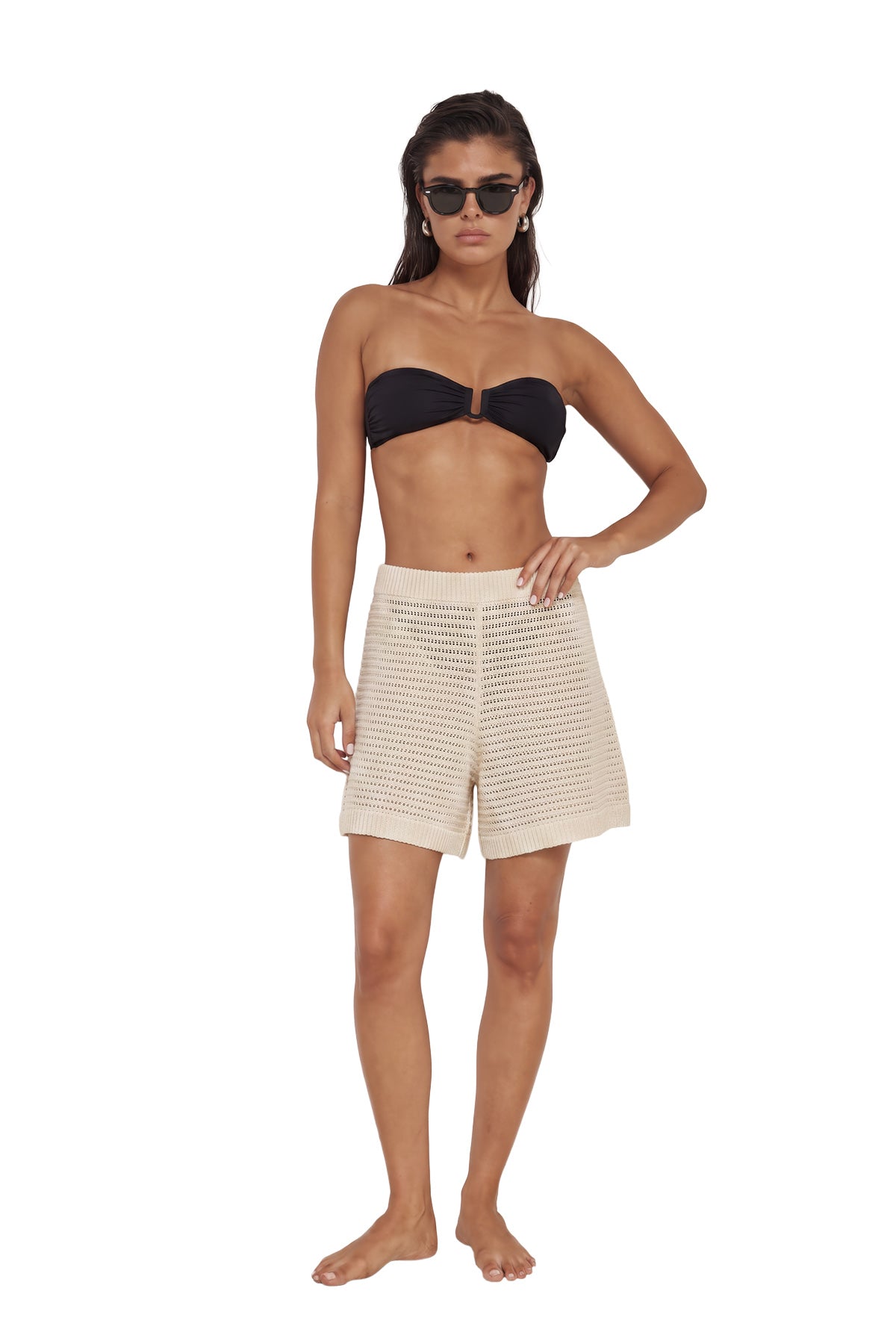 Kiki Beach Shorts Cover-Up-Beige