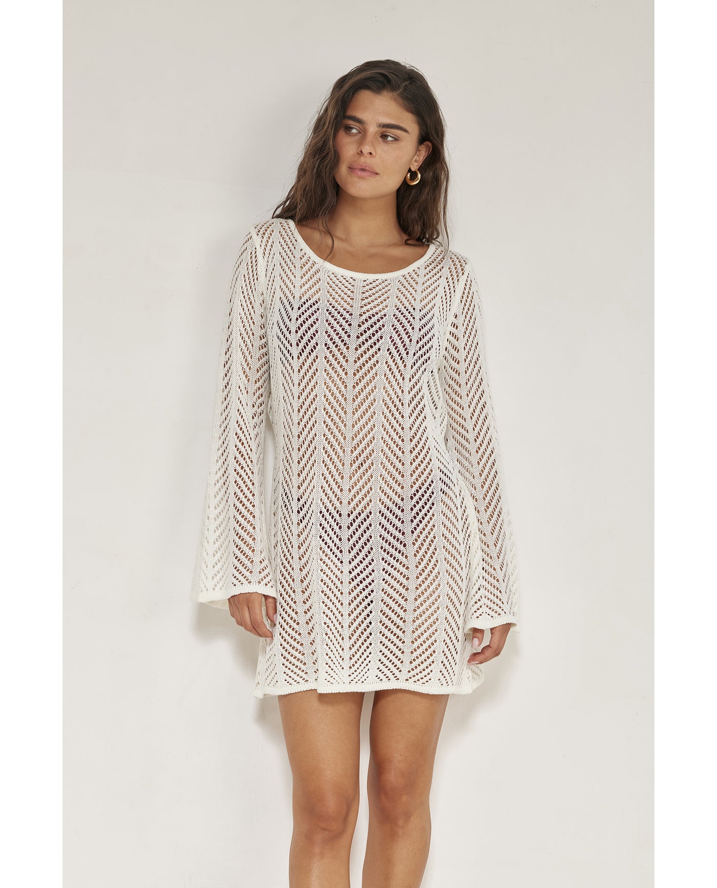 Vivi Mini Dress Cover-Up-white