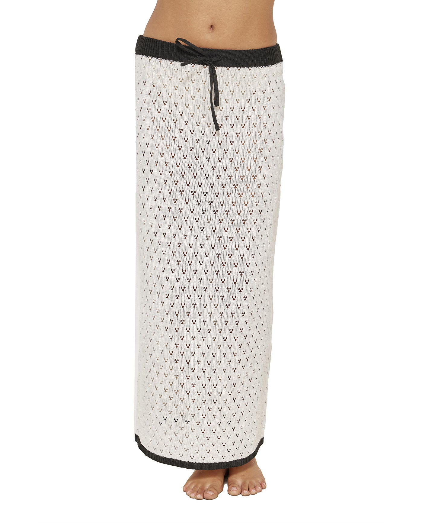 Miches Crochet Skirt Cover-Up Set-Blk/crm
