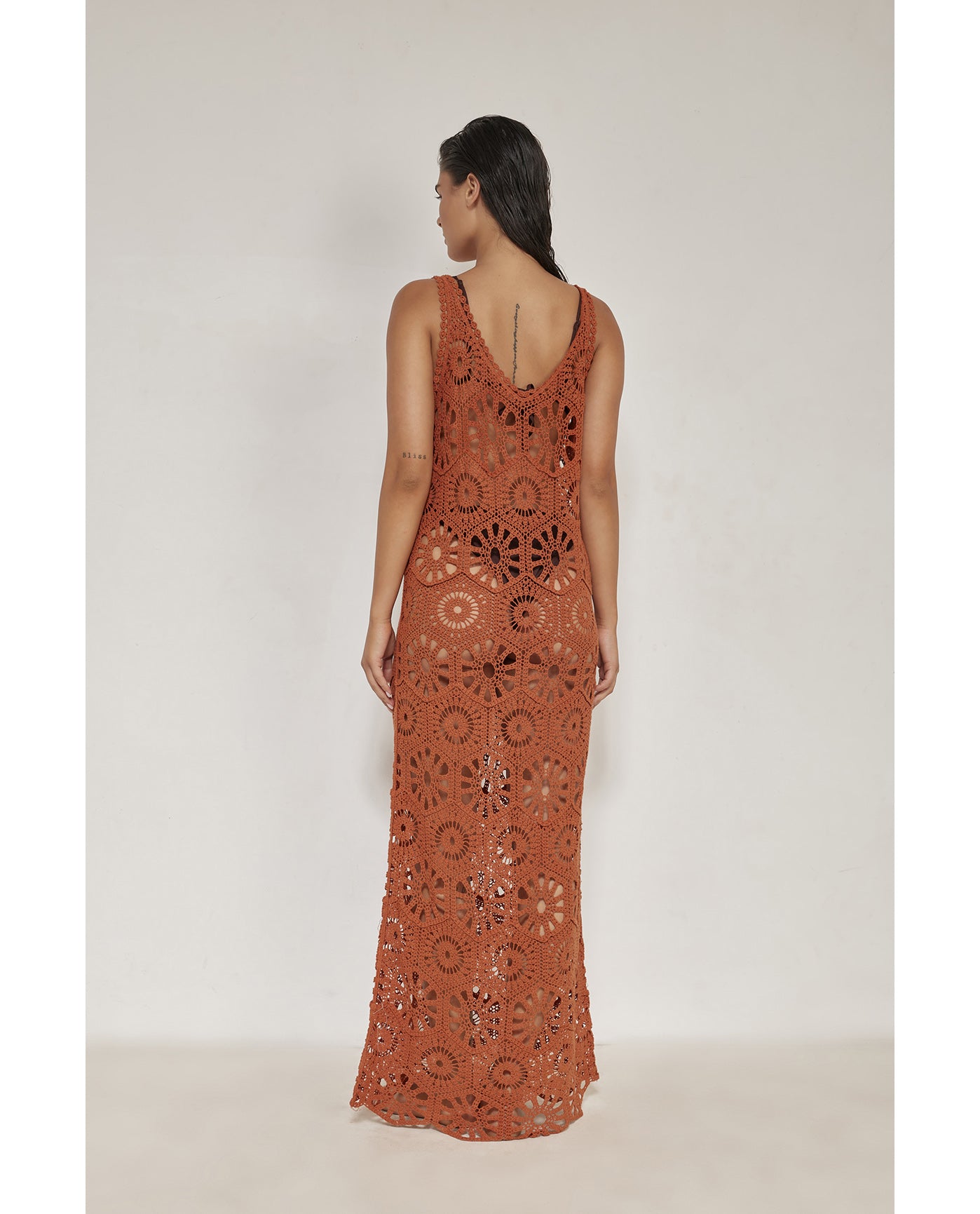 Charlie Lace Scoop Neck Maxi Dress Cover-Up-Terracota