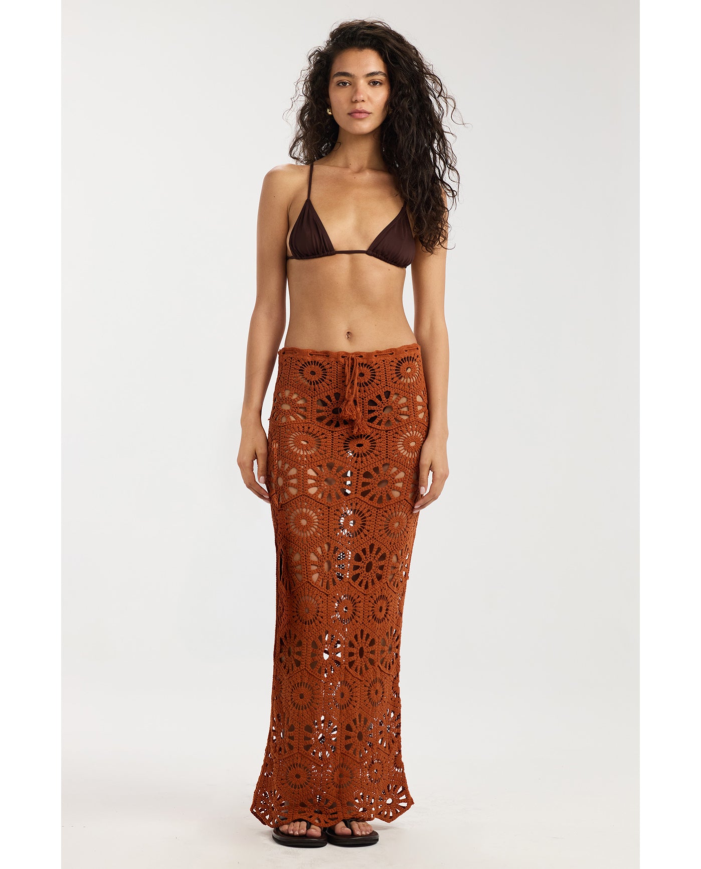 Charlie Lace Maxi Skirt Cover-Up-Terracota