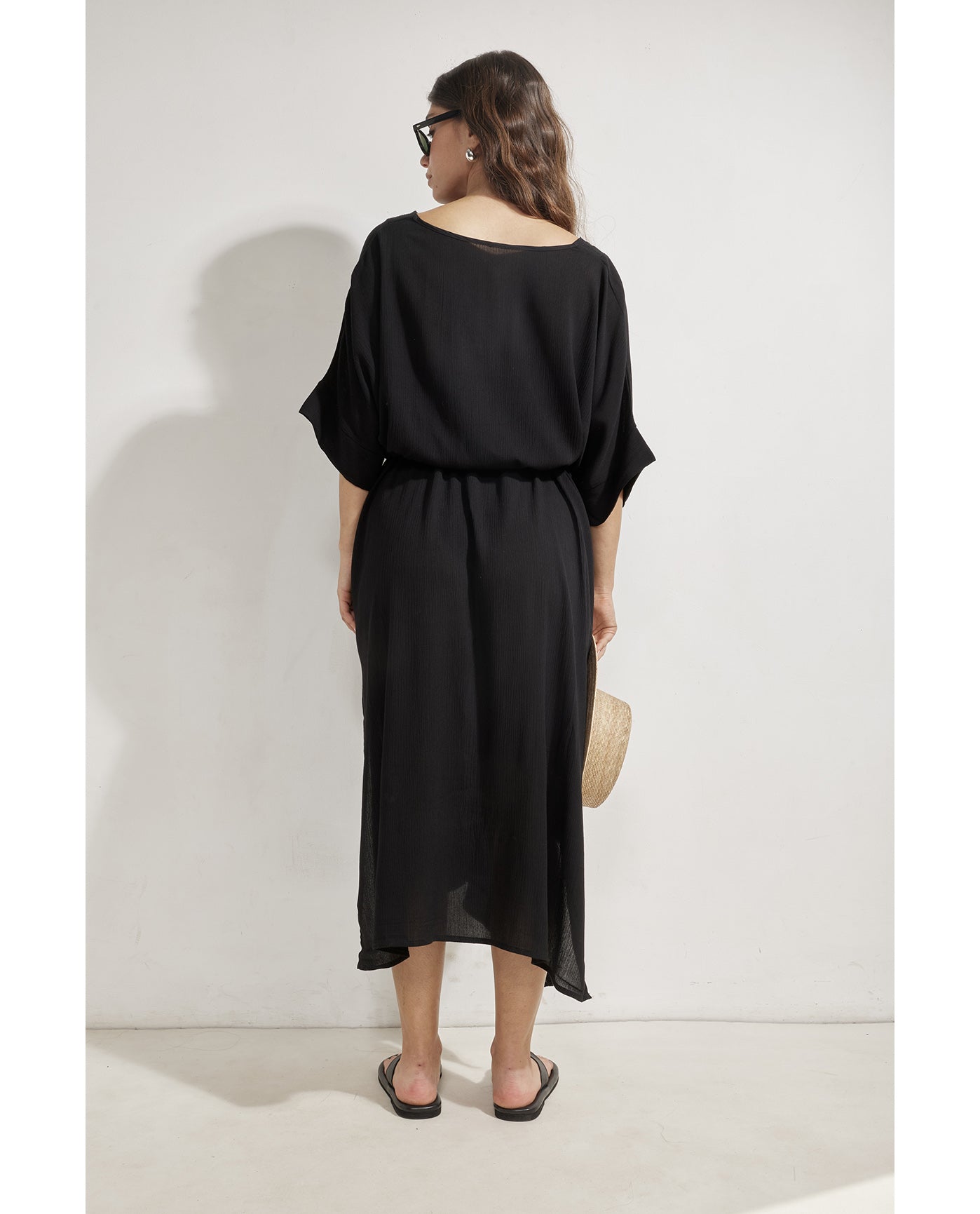 Perfect V-Neck Tunic Cover-Up-Black