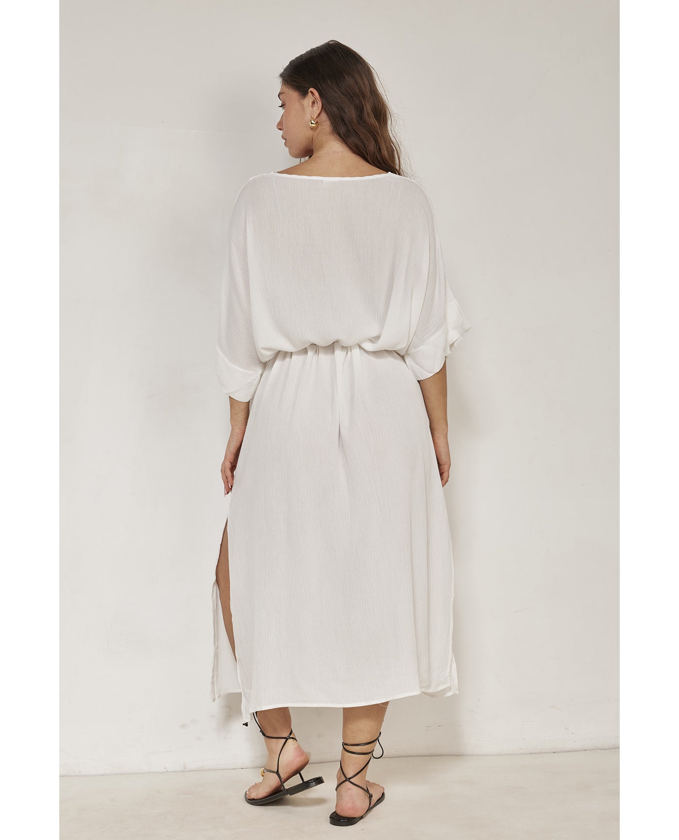 Perfect V-Neck Tunic Cover-Up-White