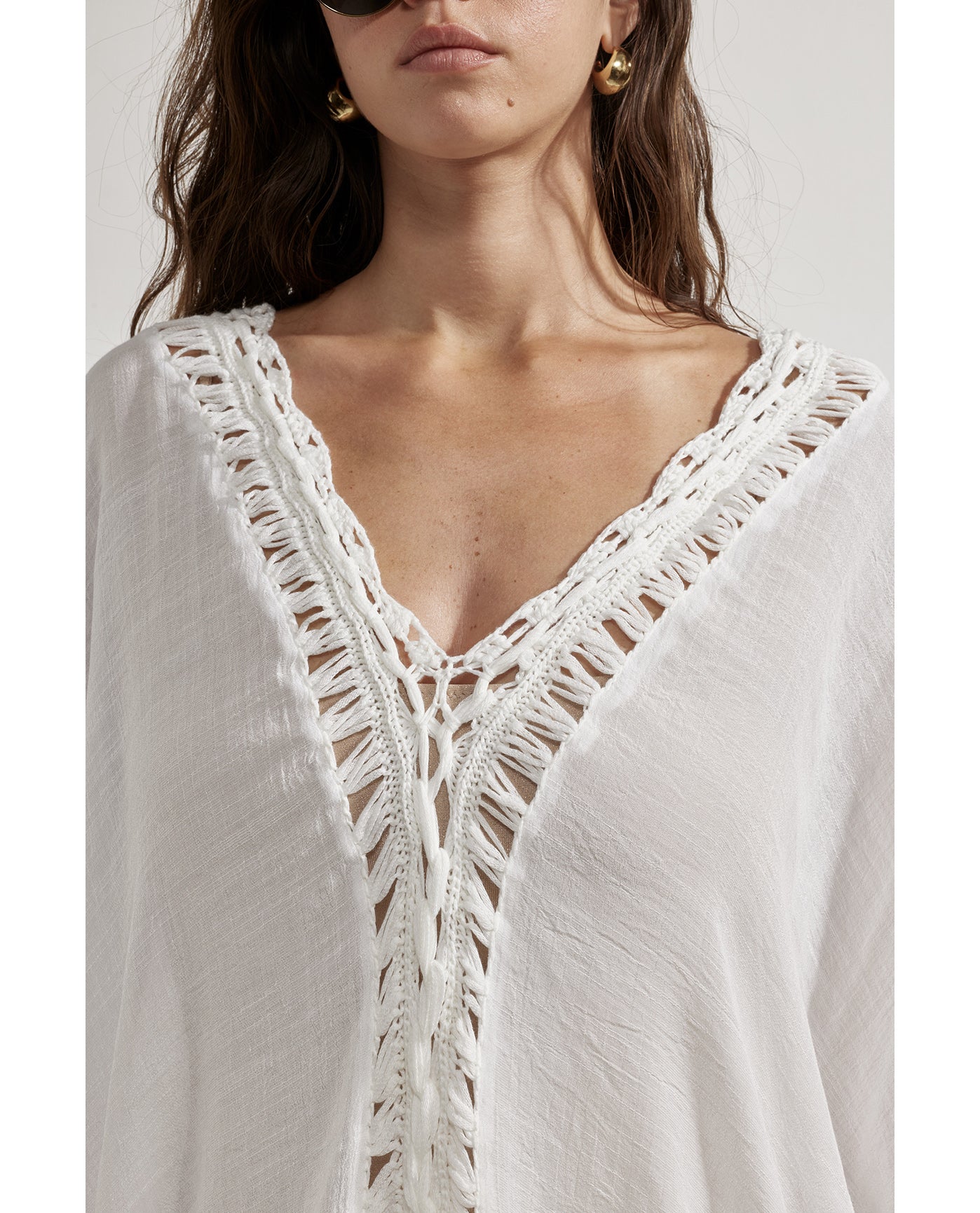 Perfect V-Neck Tunic Cover-Up-White