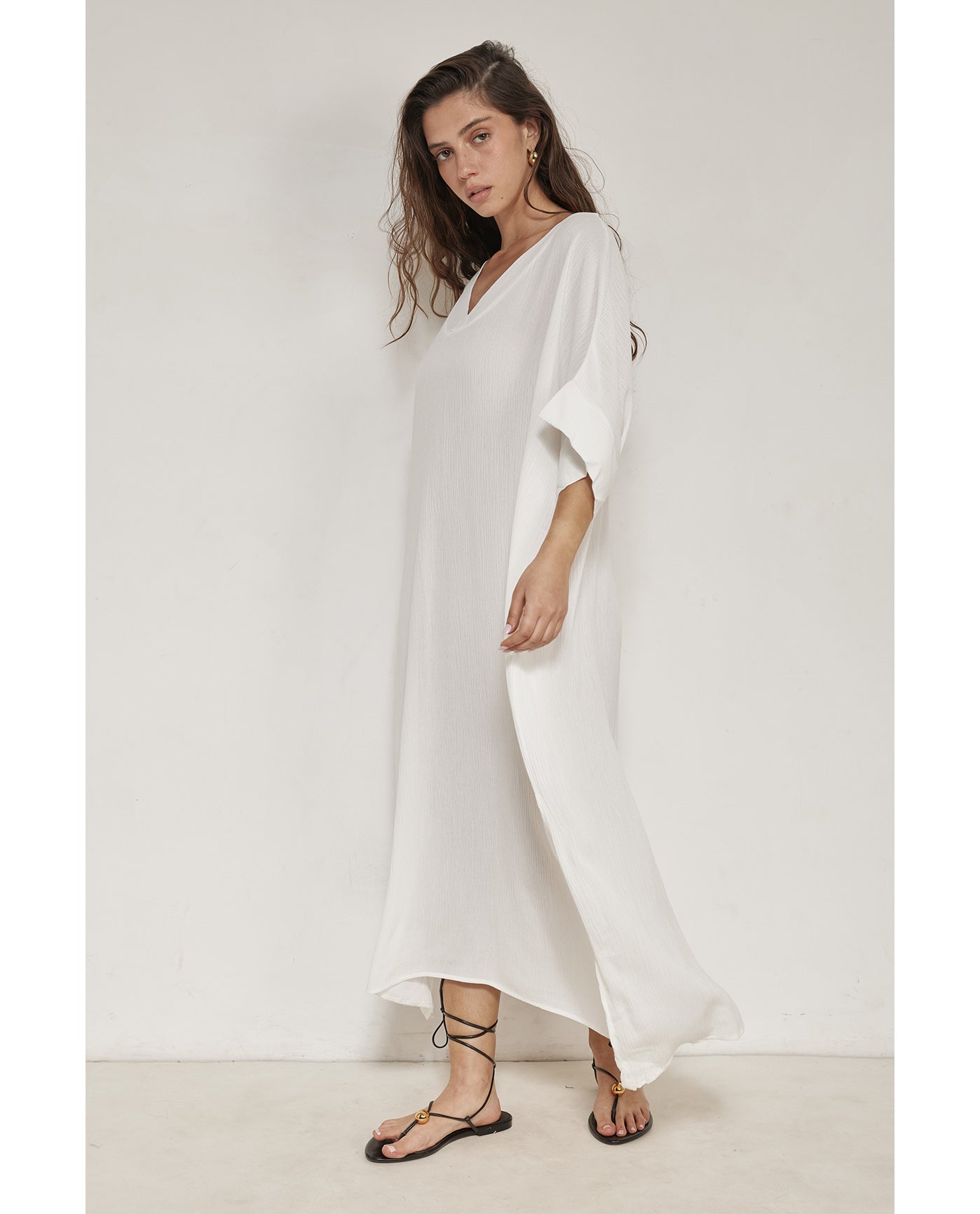 Perfect V-Neck Tunic Cover-Up-White
