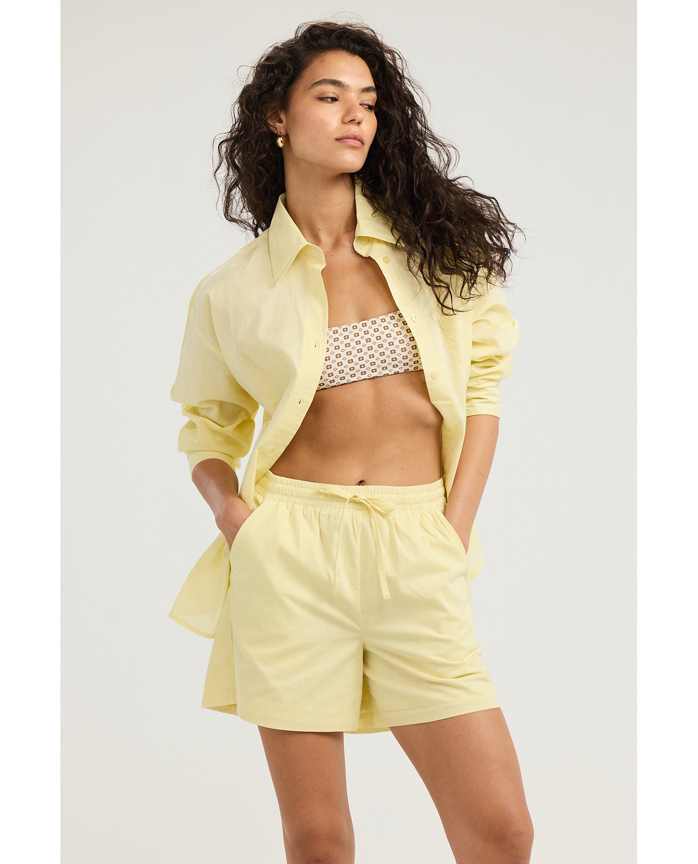 Harper Oversized Shorts -Yellow
