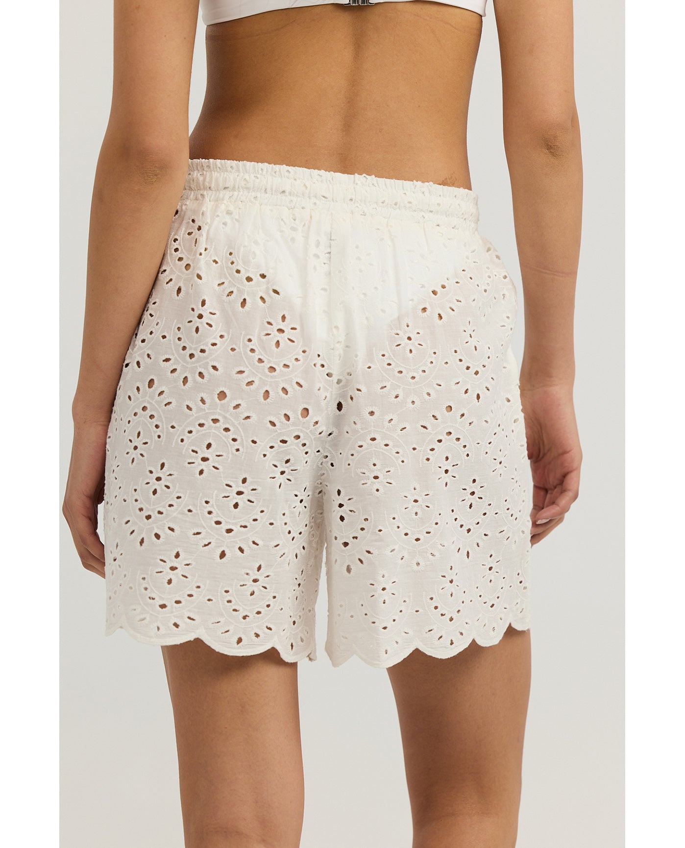 Giselle Guipure Lace Shorts -White