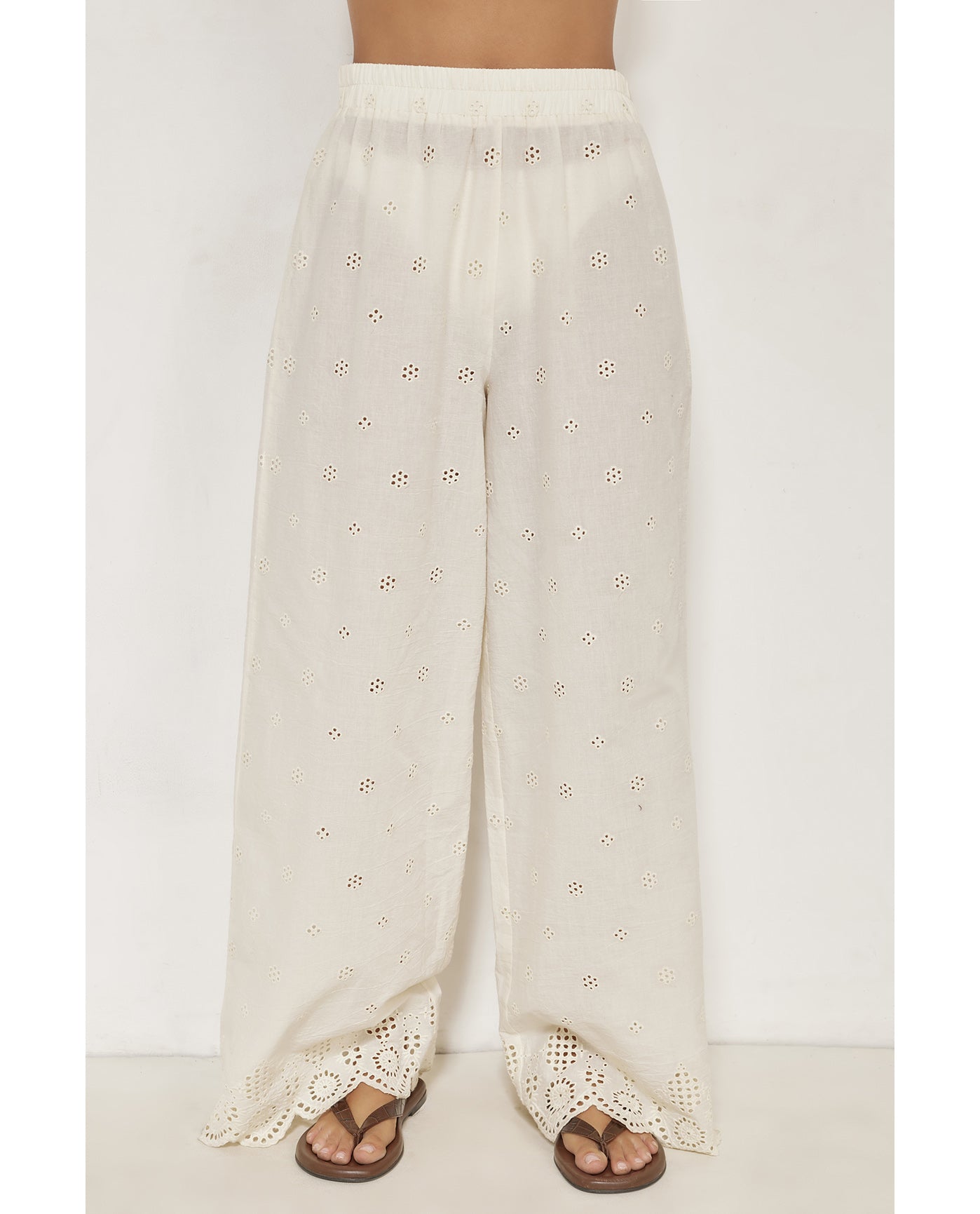Giselle Guipure Lace Pant -Cream