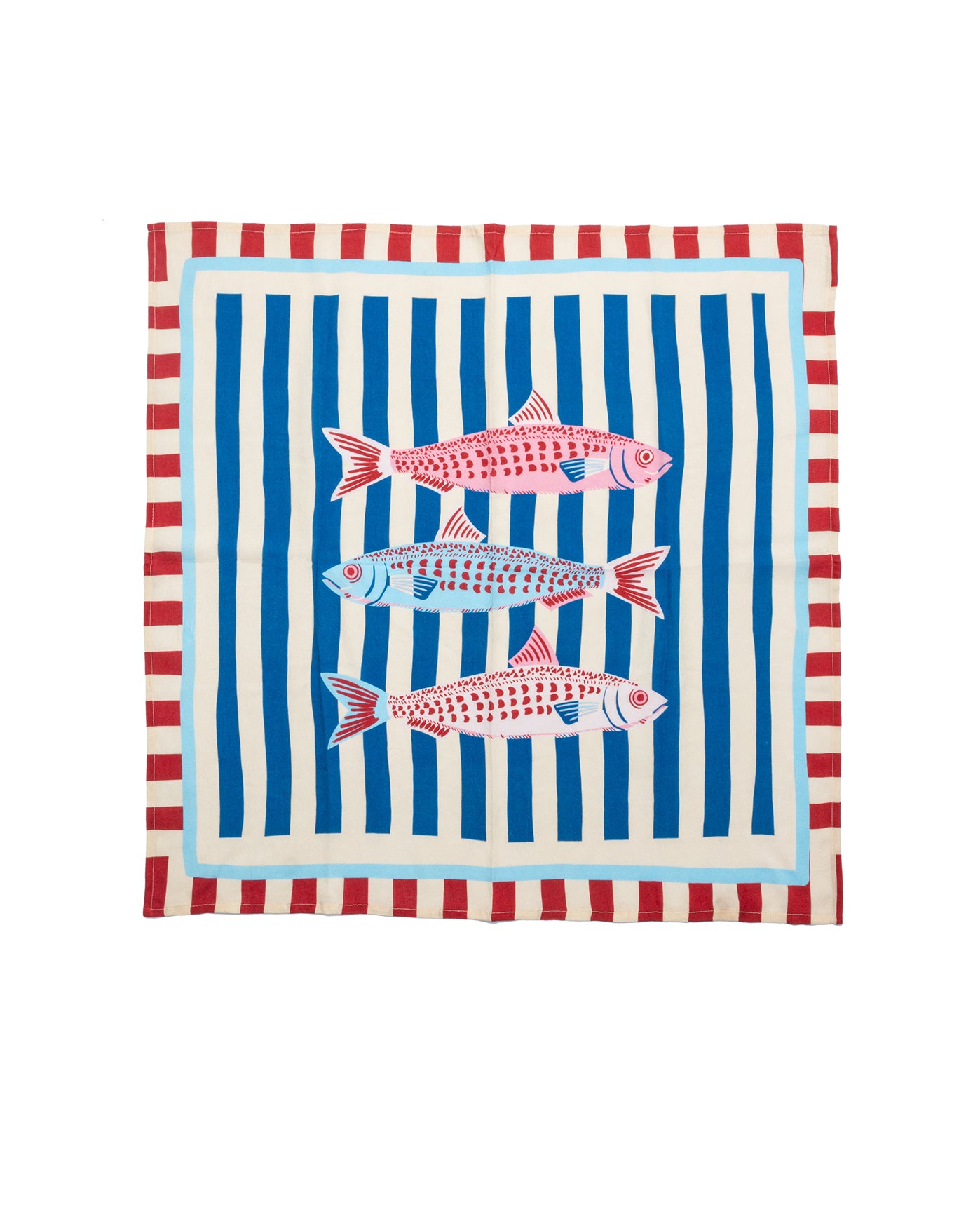Bouye Cotton Bandana Head Scarf -Red/blue