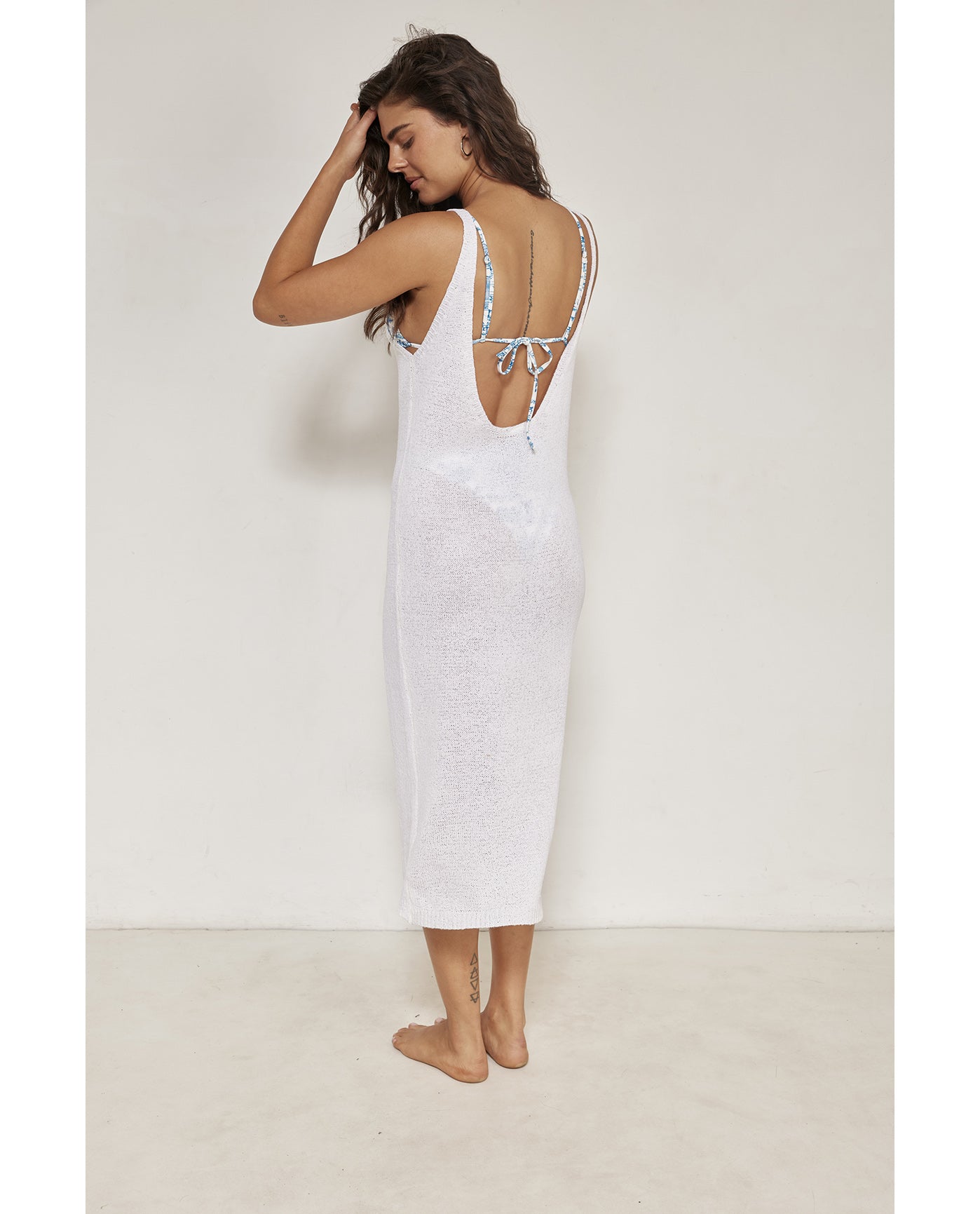 Naama Sleeveless Crochet Dress Cover-Up-White